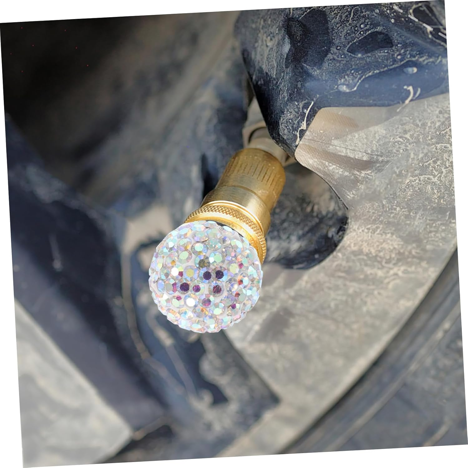 HOLIDYOYO 4Pcs Crystal Tire Valve Caps Car Tyre Bling Valve Caps Fit Easy Installation Automotive Accessories image number 4