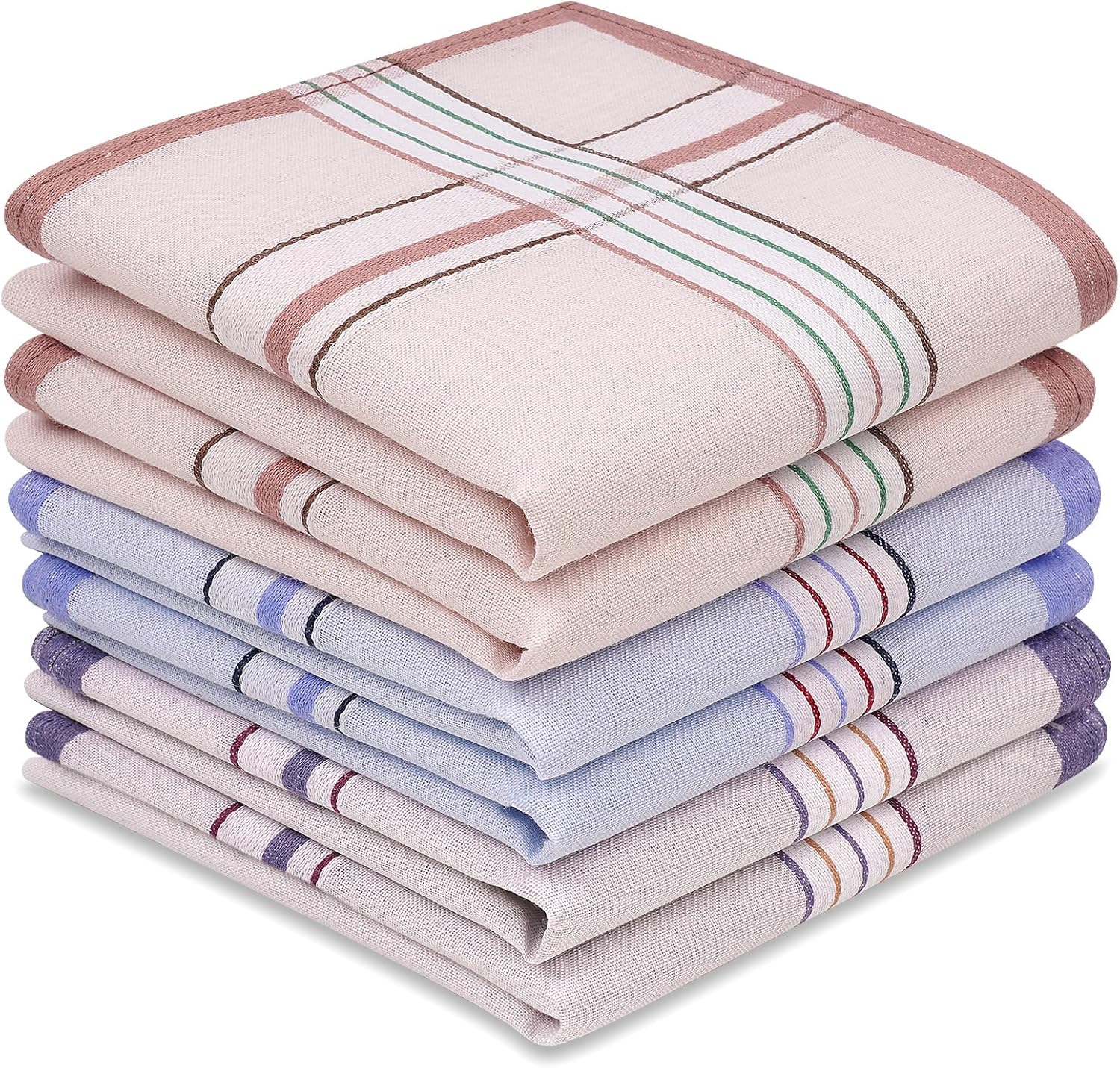 Selected Hanky Men'S Cotton Handkerchief 6 Piece Gift Set,