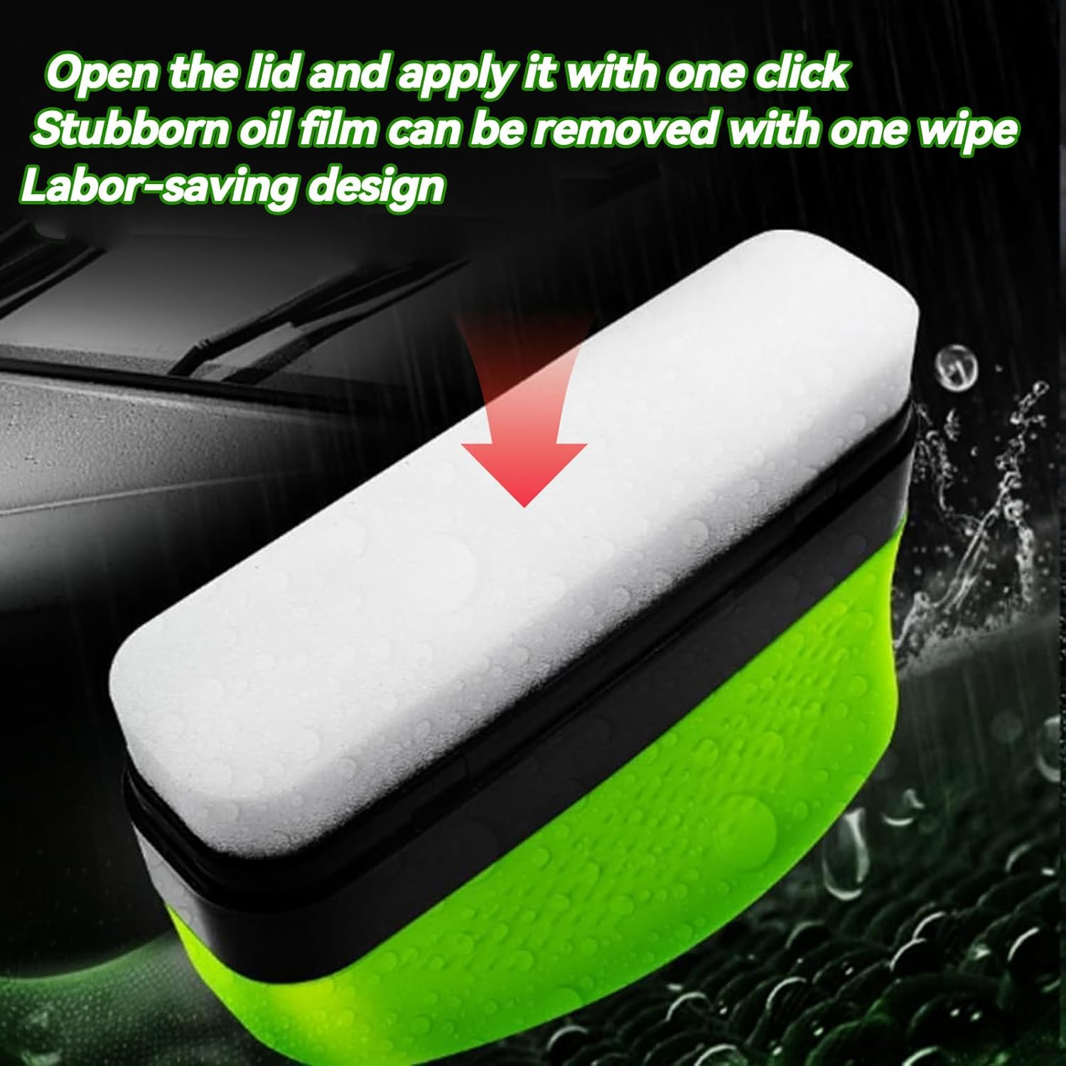 Automotive Oil Film Cleaning Brush, 2025 New 2.0 Green 150Ml Oil Film Wipe, Car Glass Oil Film Cleaner for Windshield, Oil Film Cleaning Brush, Glass Oil Film Remover, Improves Clarity (1Pic) image number 1