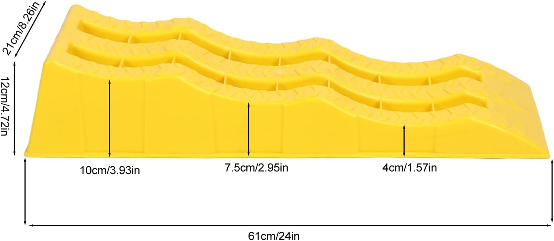 Camper Leveler, Yellow 3 Stage 1 Pair Strong Weight Bearing Easy Clean Trailer Wheel Chocks for Caravan