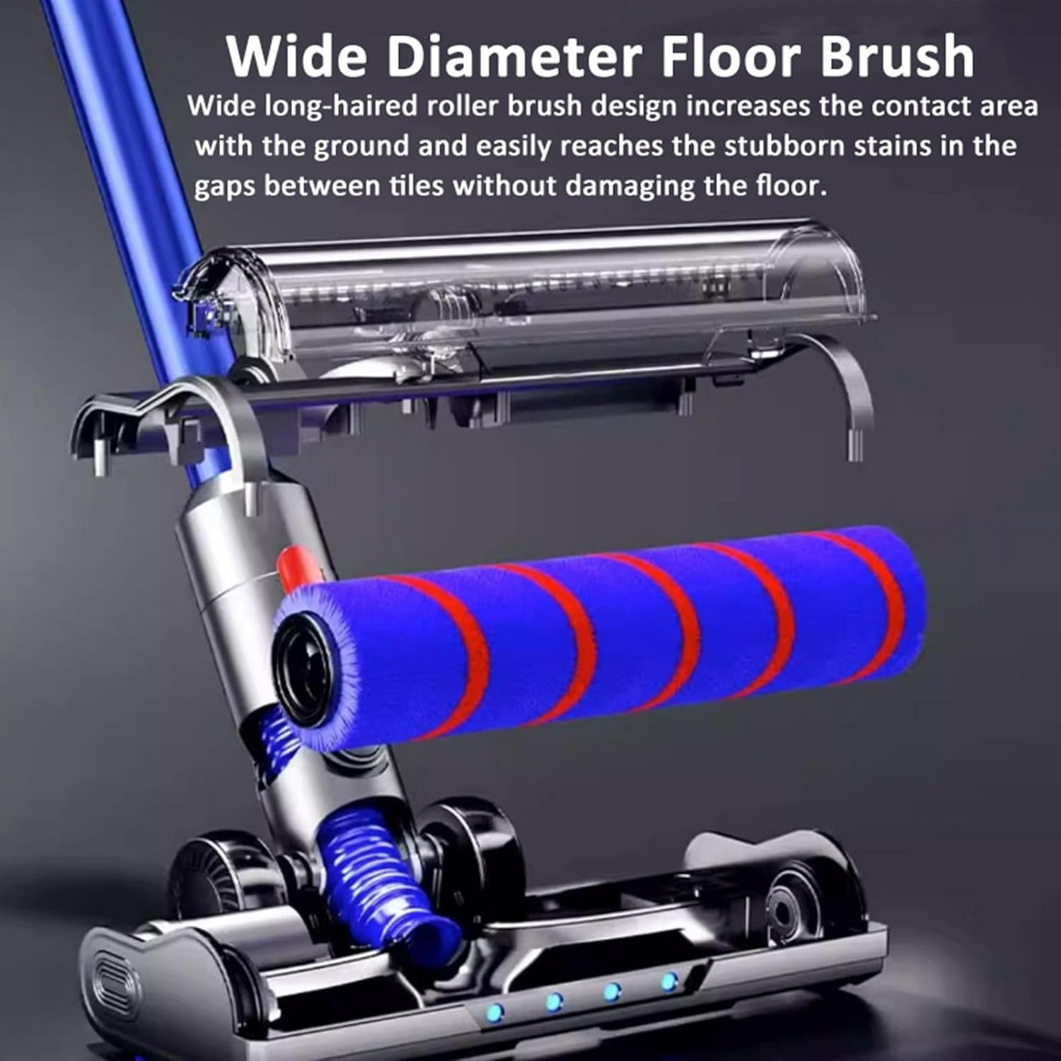 Vacuum Cleaners Motorhead,Soft Roller Brush Motorhead Turbo Roller Brush Head Replacement for Dyson V7 V8 V10 V11 V15 V8Slim with LED Lights,V Shape Turbo Bristle,Rotatable Motorized Floor Brush image number 6