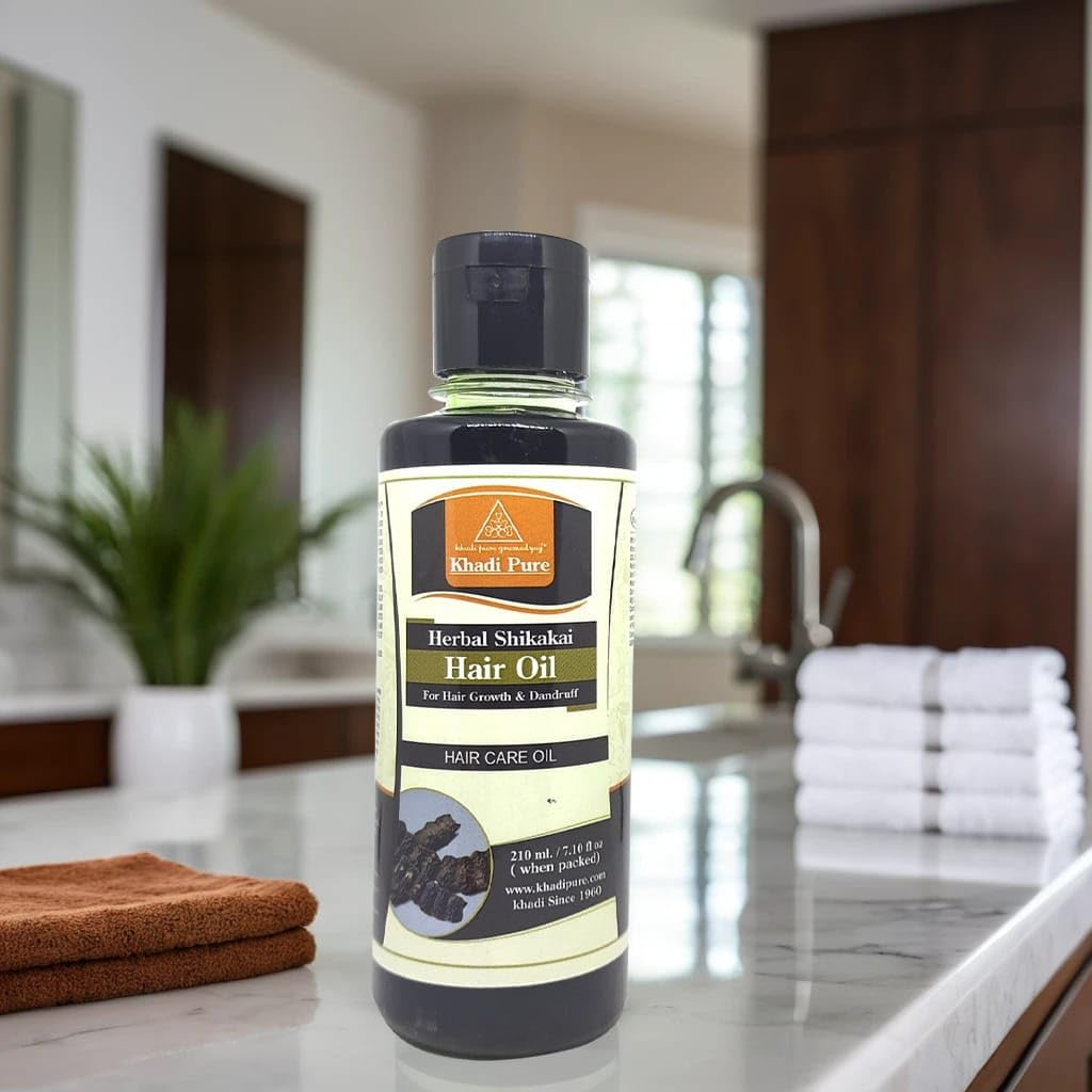 Khadi Pure Herbal Shikakai Hair Oil, 210 Ml (Pack of 2) image number 1