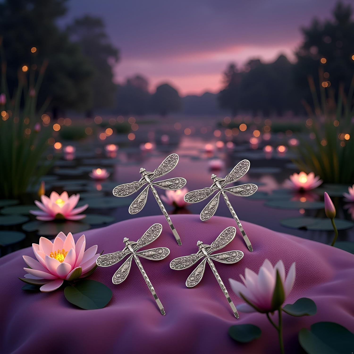 4 Pcs Silver Dragonfly Hair Clip,Wedding Retro Antique Barrette,Bridal Headdress Head Wear Styling Hair Accessories for Girls Ladies Bobby Pins Hair Pins French Hair Styling Hair Accessories image number 5