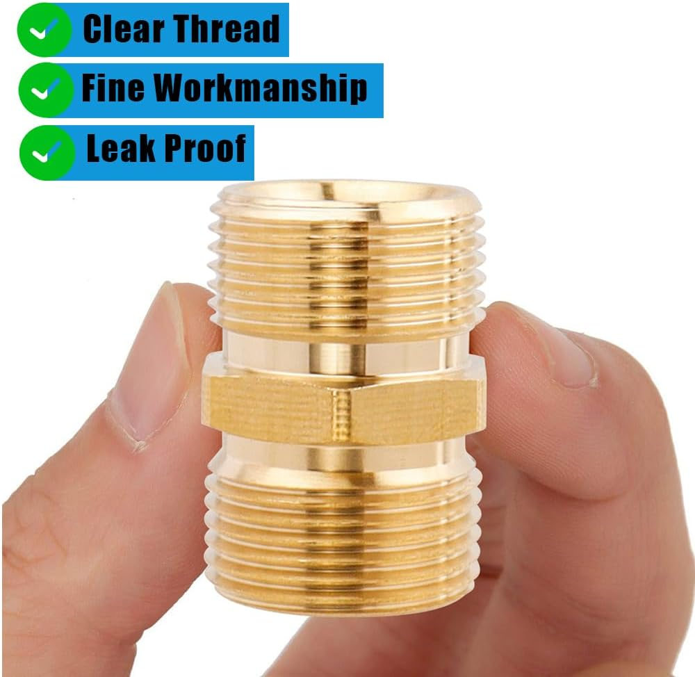 Yakamoz 4 Pieces Pressure Washer Hose Adapter, 3/4" NPT Male Brass Nipples, Brass Pipe Adapter Fittings for Extending and Connecting Pipes image number 5