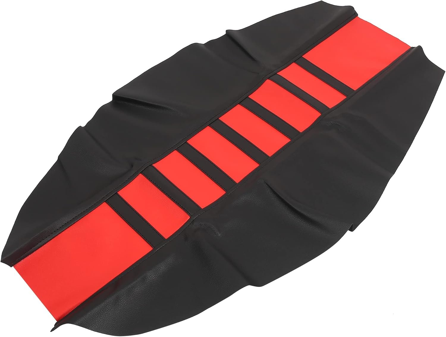 X AUTOHAUX Motorcycle Dirt Bike Faux Leather Soft Seat Cover anti Slip Seat Cushion Red Black image number 2