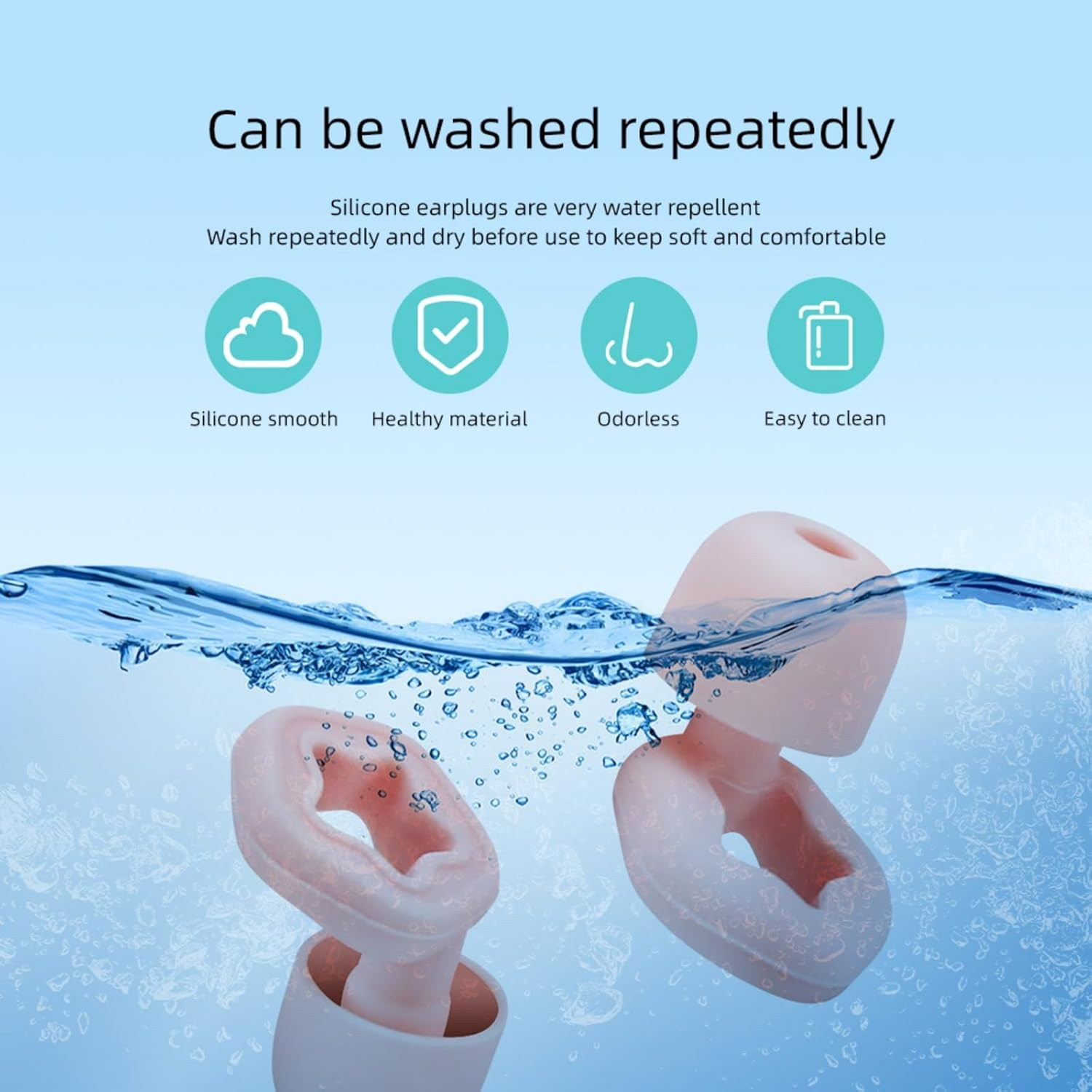 3 Pair Ear Plugs for Sleeping, Reusable Noise Canceling Earbuds for Sleep - Ultra Soft Silicone Hearing Protection, Noise Reduction - Available in S, M, L Sizes - 28Db (Pink)