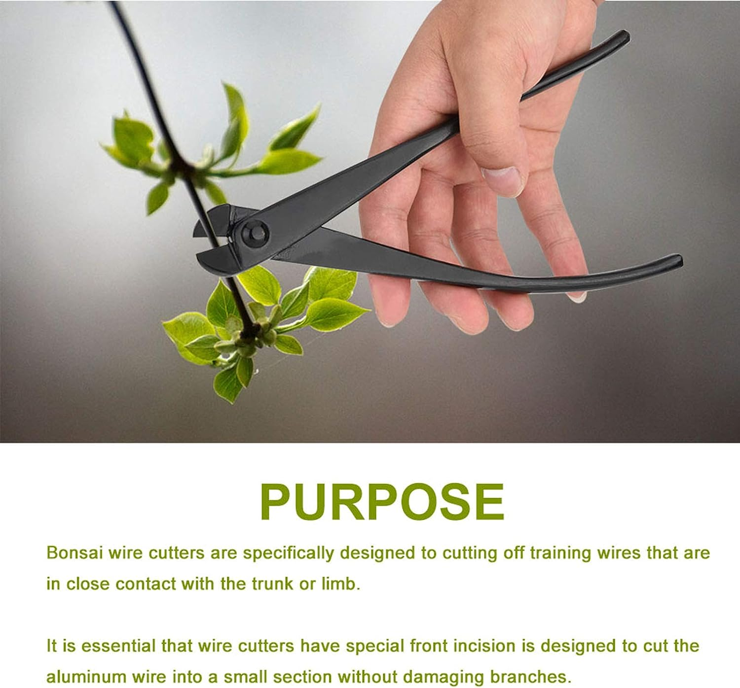 Bonsai Pruning Pliers, Manganese Bonsai Cutters, Bonsai Concave Branch Cutter for Pruning of Bonsai Plants, Black (210Mm/8.27 Inch) image number 5