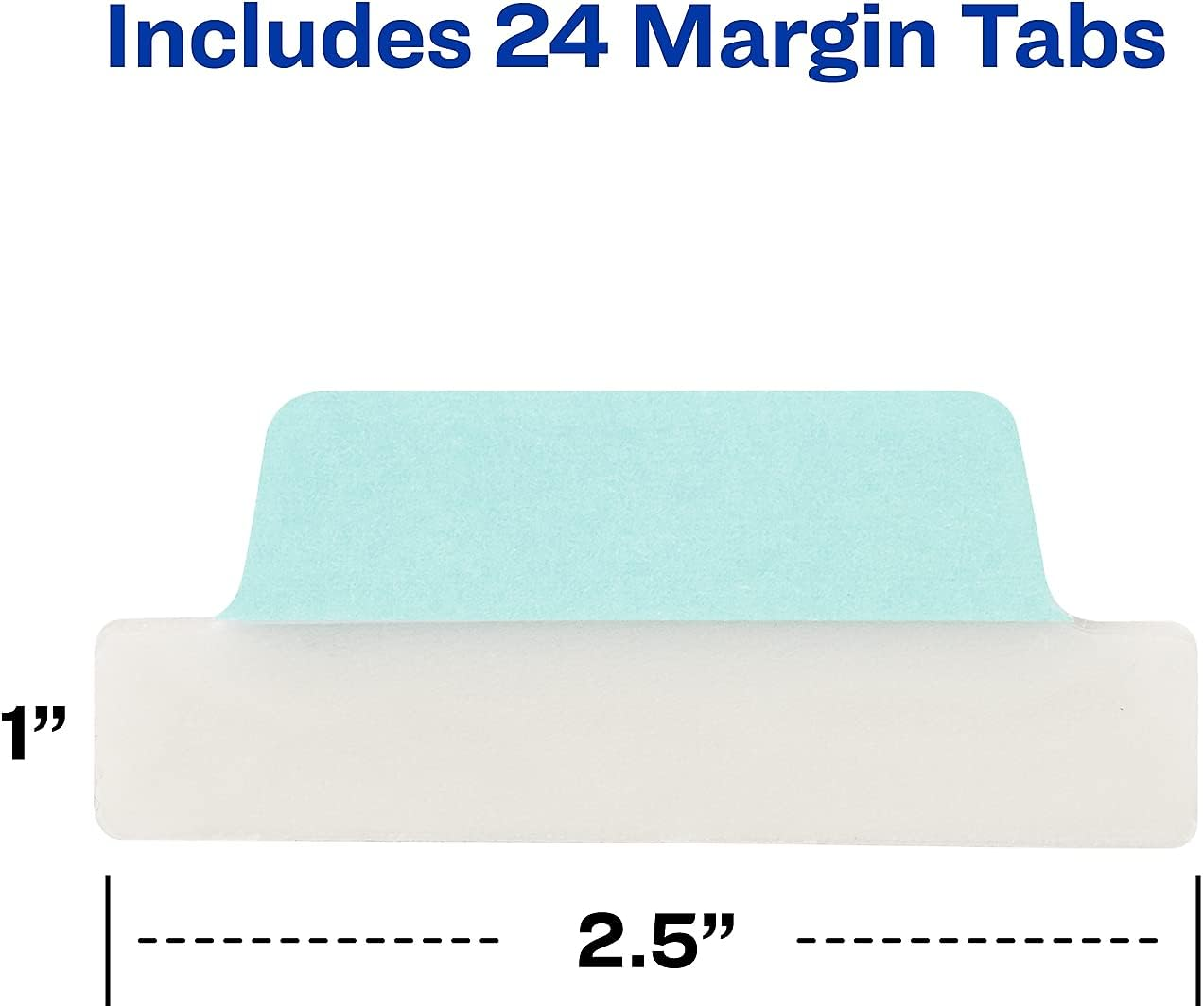 Avery Margin Ultra Tabs, 2.5" X 1", 2-Side Writable, Assorted Pastel Colors, 24 Repositionable Tabs (74769) image number 2