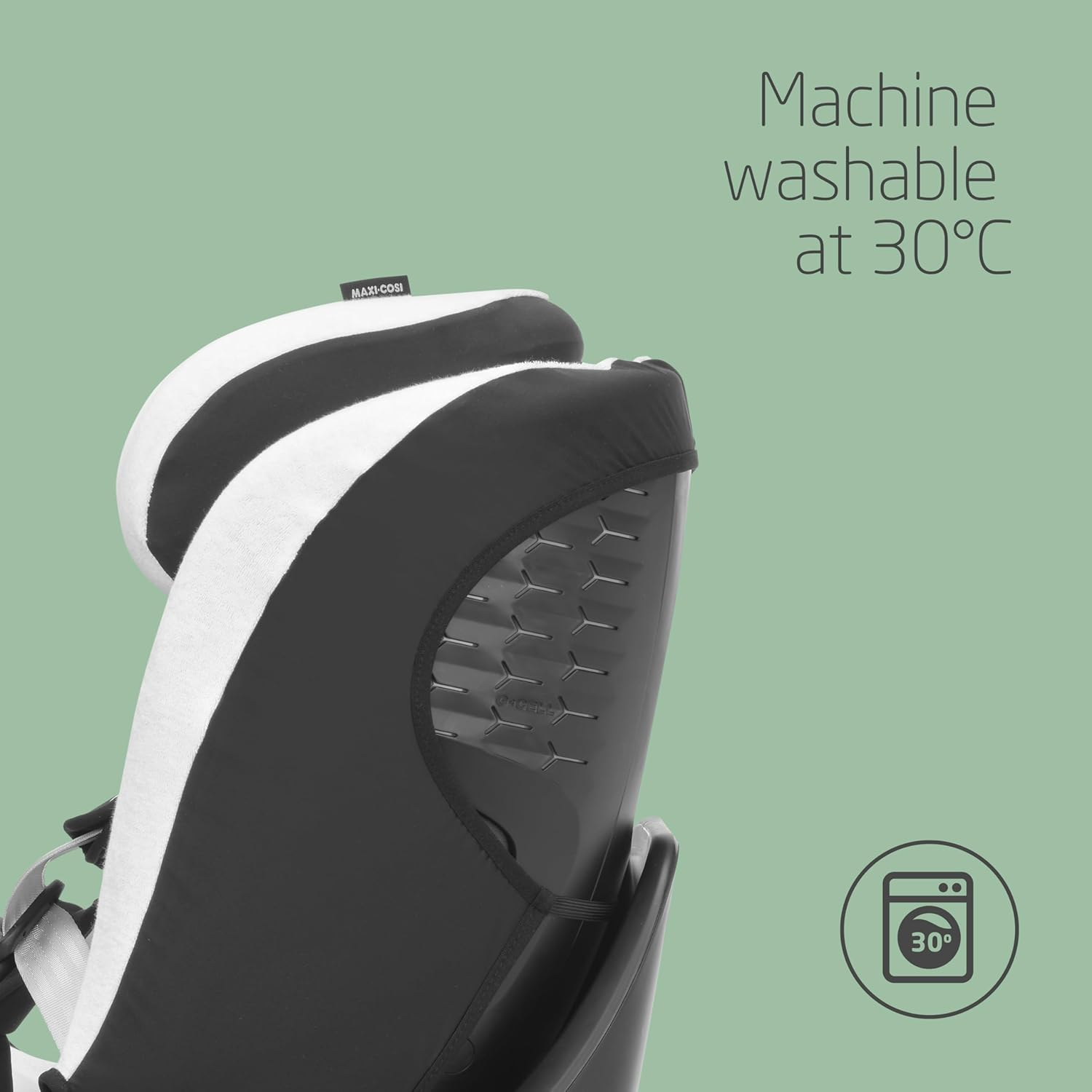 Maxi-Cosi Organic Cotton Car Seat Cover for Emerald 360 S, Baby Car Seat Cover, Soft, Breathable and Moisture-Absorbing Material, Machine Washable, Natural White image number 4