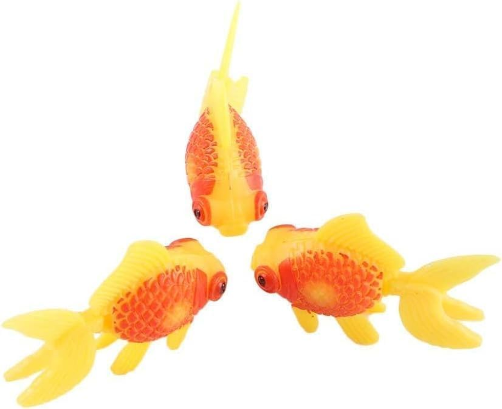 3 Pack Gold,Orange Artificial Aquarium Fishes Fake Fish Plastic Fish Aquarium Moving Fishes Ornament Decoration Orange Goldfish for Aquarium Fish Tank Thematic Ornaments Aquarium D&eacute;cor image number 1