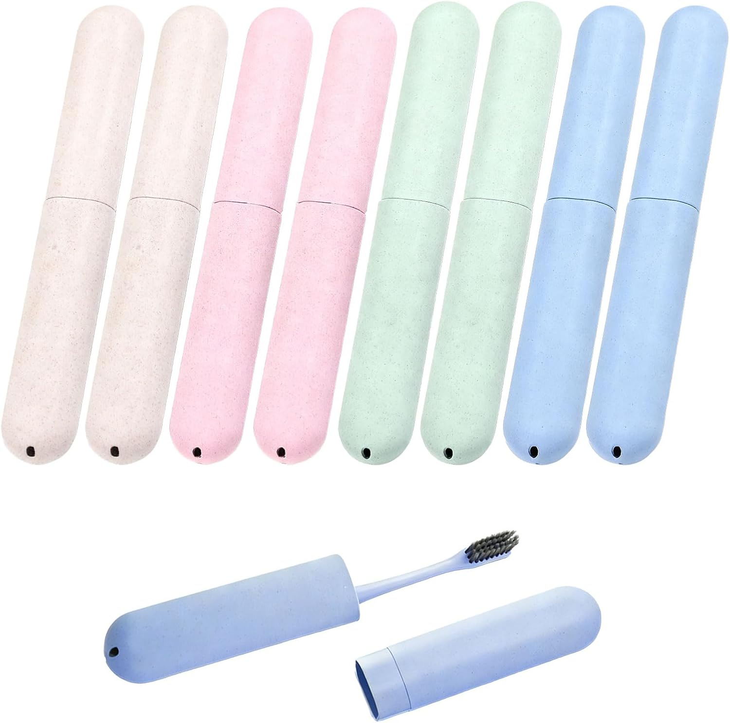 Toothbrush Travel Case, 8Pcs Toothbrush Holder Travel, Toothbrush Case, Portable Breathable Tooth Brush Holder, Suitable for Camping, School, Business, Home, Outdoor(Multicolor) image number 3