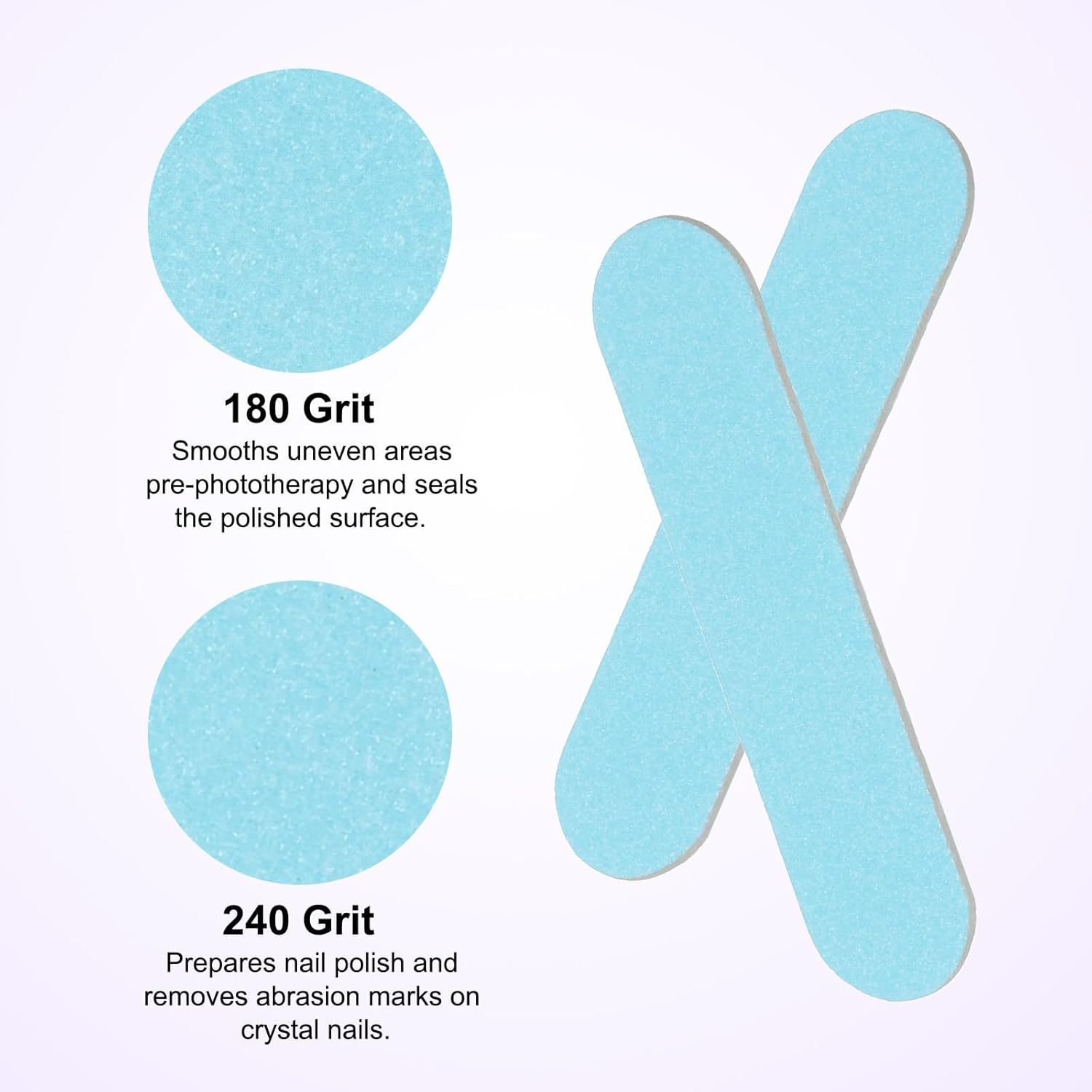 HARFINGTON 100Pcs Mini Nail File Bulk, 180/240 Grit Disposable Double Sided Nail Files Emery Boards Professional Manicure Tools for Home Salon Nail Smoothing, Blue - Blue image number 6