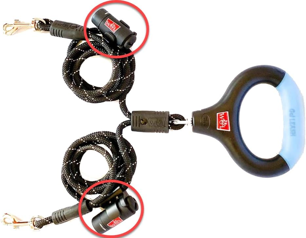 WIGZI Dual Doggie Gel Rope Leash, Medium/Large Size, Black (Dual Large) image number 3