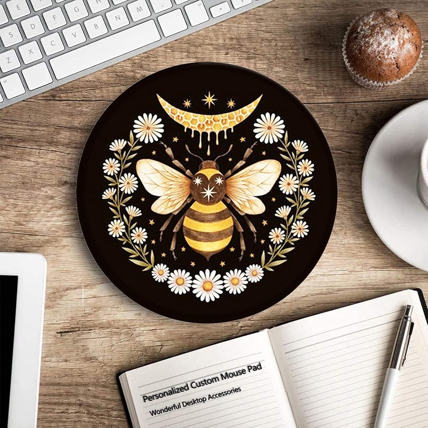 HEVITDA Mouse Pad, Premium-Textured Mouse Mat, Gaming Mouse Pad, Anti-Skid Rubber Base Mousepad with Delicate Stitched Edge for Laptop, Computer & PC, Honeybee - Cute Turtle image number 5