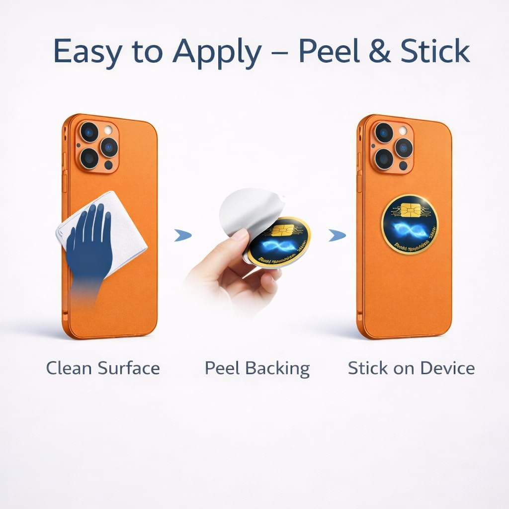 Mizi (6-Pack) Silicone Blocker Protection Stickers &ndash; EMF Neutralizer Patches for Smartphones, Tablets, Laptops, Computers, Wifi Routers, Printers, Tvs, and Electronic Devices &ndash; Black image number 6