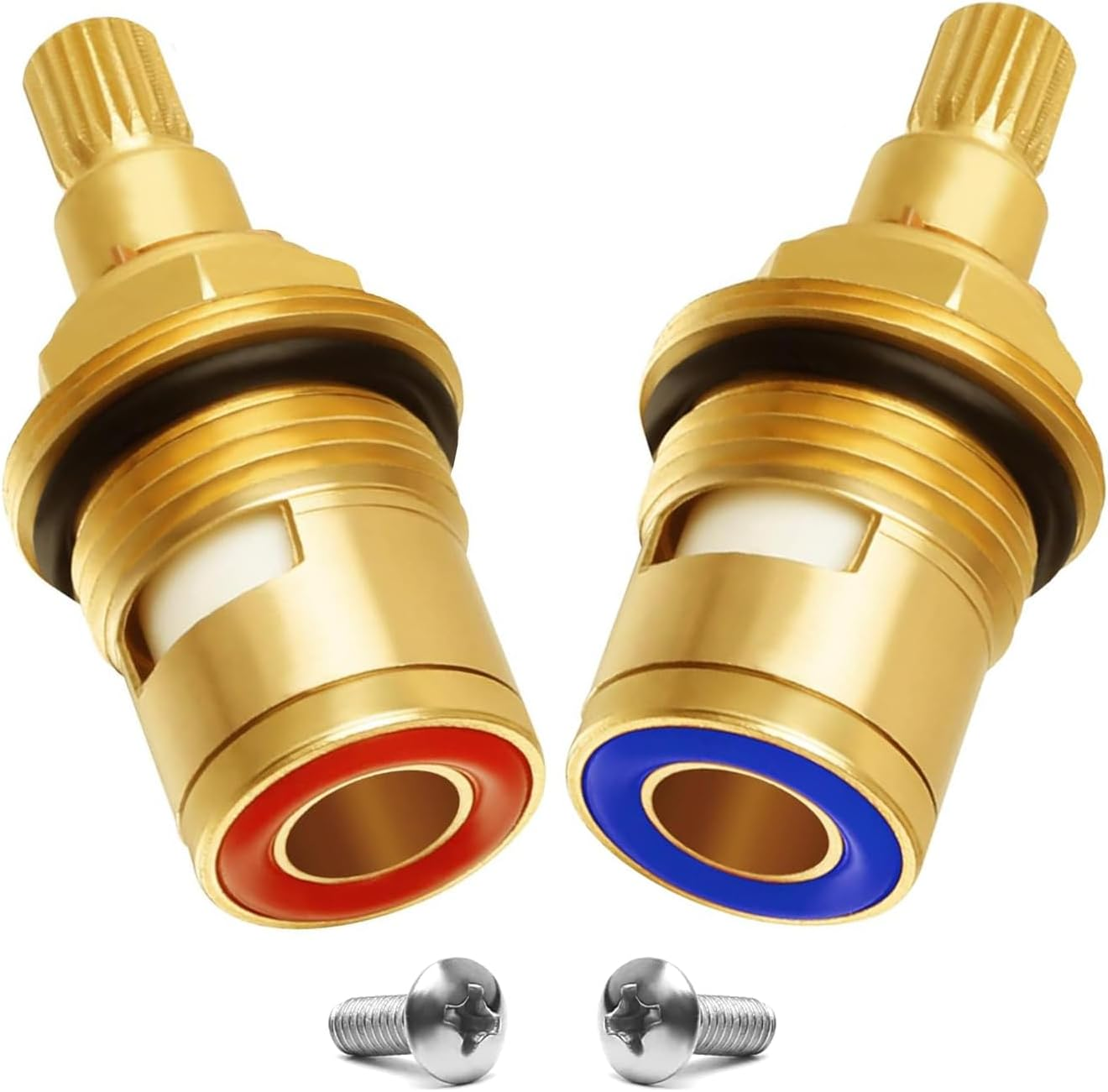 Bestgle Tap Valves Replacement Brass Ceramic Disc Tap Valve Insert Gland Cartridge Quarter Turn 1/2" Mixer Hot and Cold Tap Inner Faucet Valve for Kitchen Bathroom Shower Tap image number 6