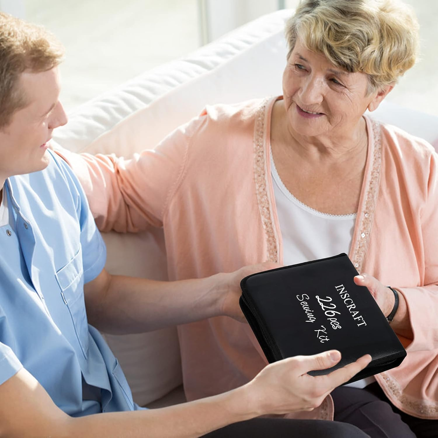 Large Sewing KIT, 226 PCS Premium Sewing Supplies with 43 XL Thread Spools, Leather Case, Scissors, Thread, Needles and Accessories, Sewing Repair Set for Adults, Emergency, and Home by Inscraft image number 5