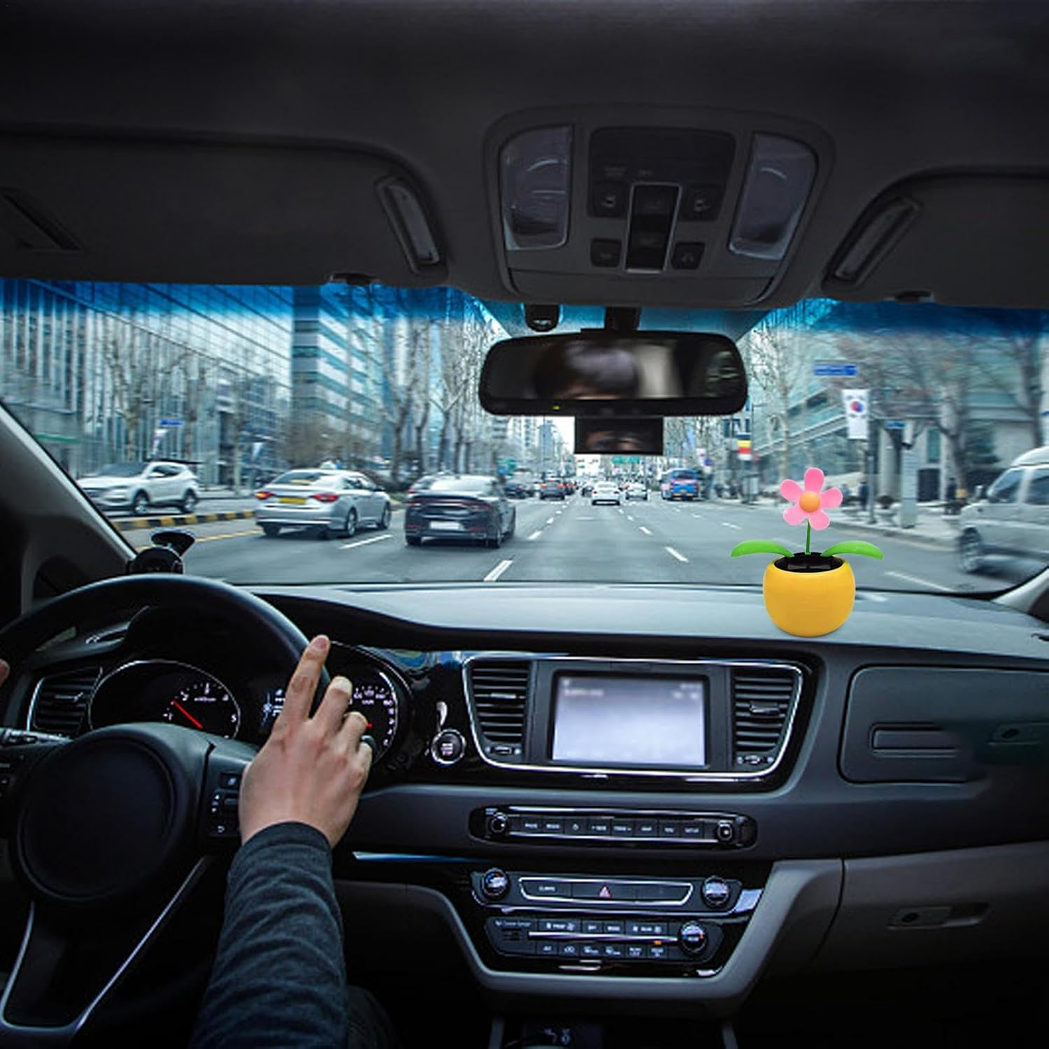 Solar Powered Dancing Flower, Sunflower Solar Dancing Solar Toys, Bee/Flower Car Swinging Dancing Toys, Shaking Head Car Ornaments, Car Dashboard Decor Offices Desk Dancer Toy Funny Ornaments - E image number 4