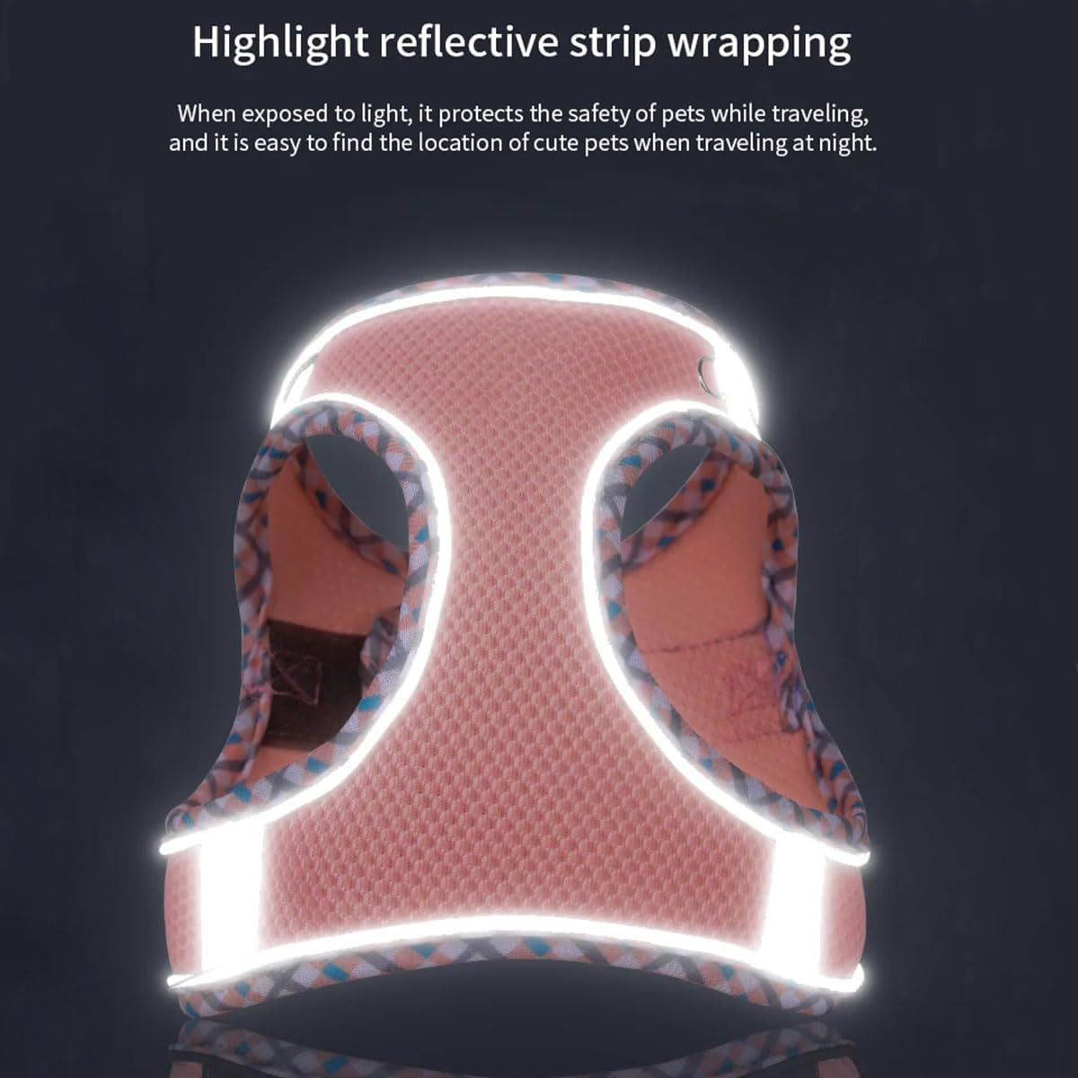 Cat Harness, Cat Harness with Lead, Soft Harness for Cats, Soft Breathable Mesh, Escape Proof for Cats, Adjustable Cat Vest for Cats Puppy (With Reflective Strips) image number 4