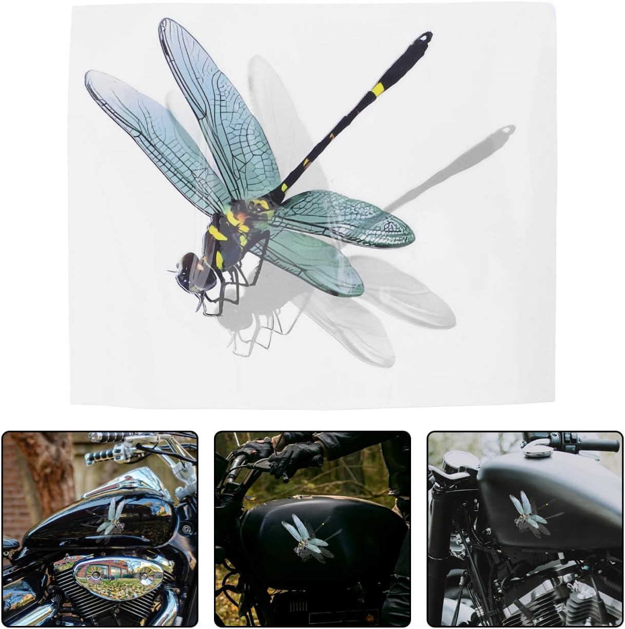 OSALADI Realistic 3D Insect Car Sticker Wall Decor Dragonfly Decals Easy Apply