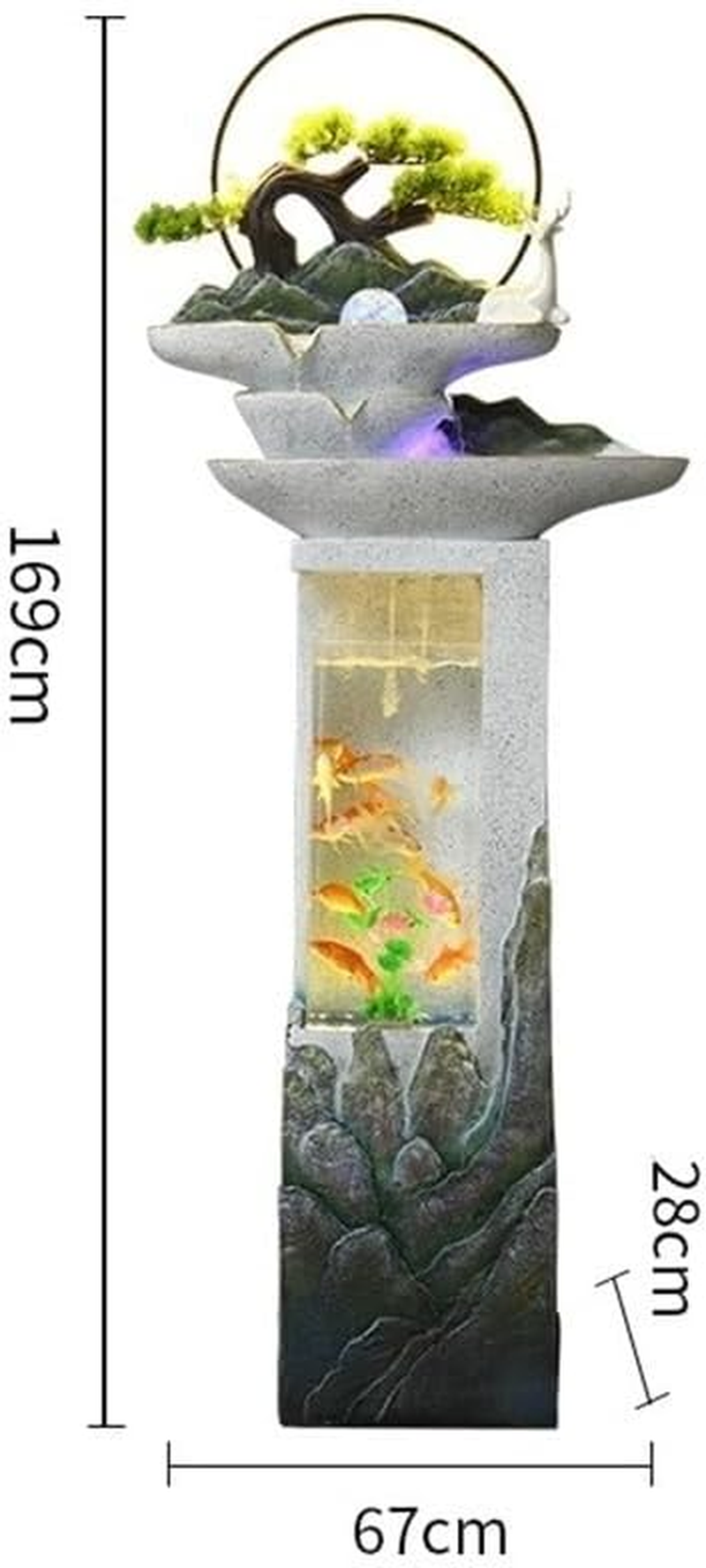 Outdoor Fountain Modern Luxury Rockery, Circulating Water Fish Tank Attracting Wealth, Feng Shui Fountain, Living Room Entrance Decoration image number 1