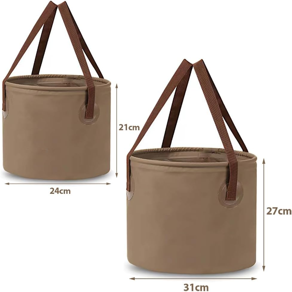 MTSDM 2Pcs Folding Camping Bucket, Collapsible Buckets, Lightweight Folding Water Container, Multifunctional Collapsible Water Basin, Portable Collapsibled Buckets, 10L, 20L image number 2