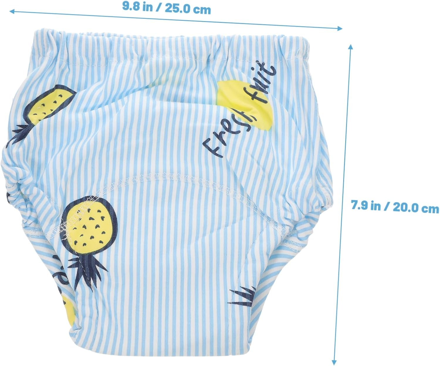 2Pcs Infant Training Pants Reusable Potty Training Pants Breathable 6-Layer Gauze Cotton Baby Diapers Blue Pineapple Cloud Patterns L Size Suitable for 7-11Kg Babies image number 4