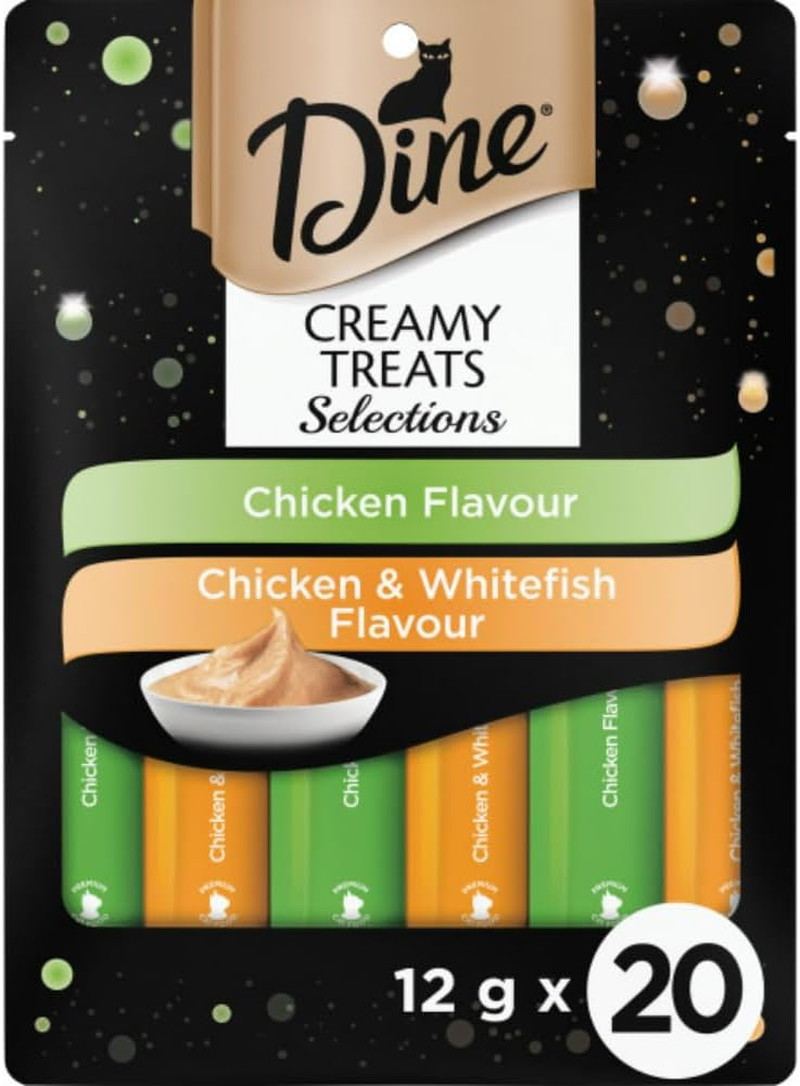 Dine Creamy Treats Cat Treats Chicken Flavours 12G Sachet, 20 Pack image number 1