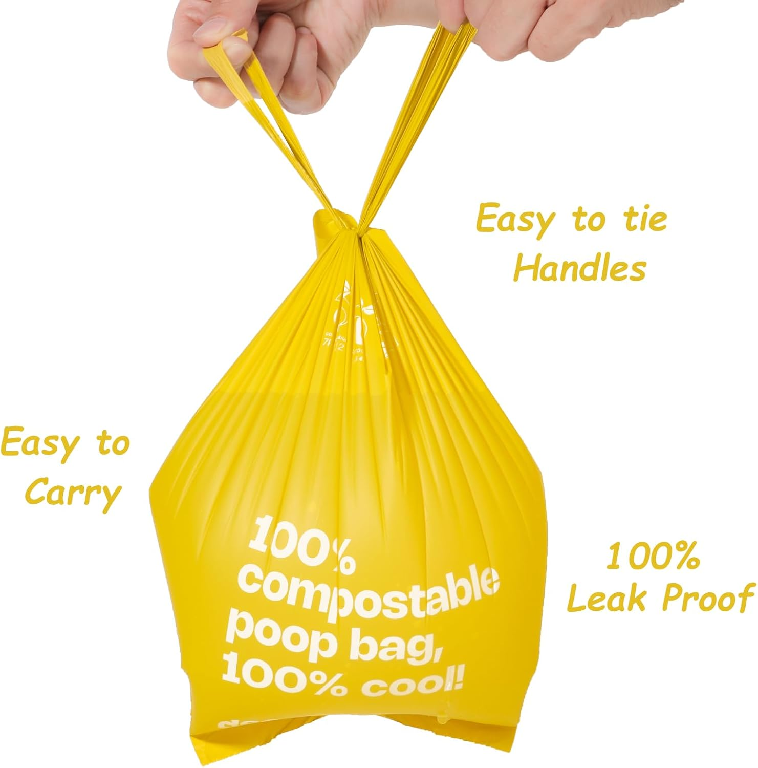 Dog Poop Bags Rolls with Handles 144Counts Compostable Dog Waste Bags for Dogs Leak Proof Extra Thick Waste Bags for Walking Doggy image number 1