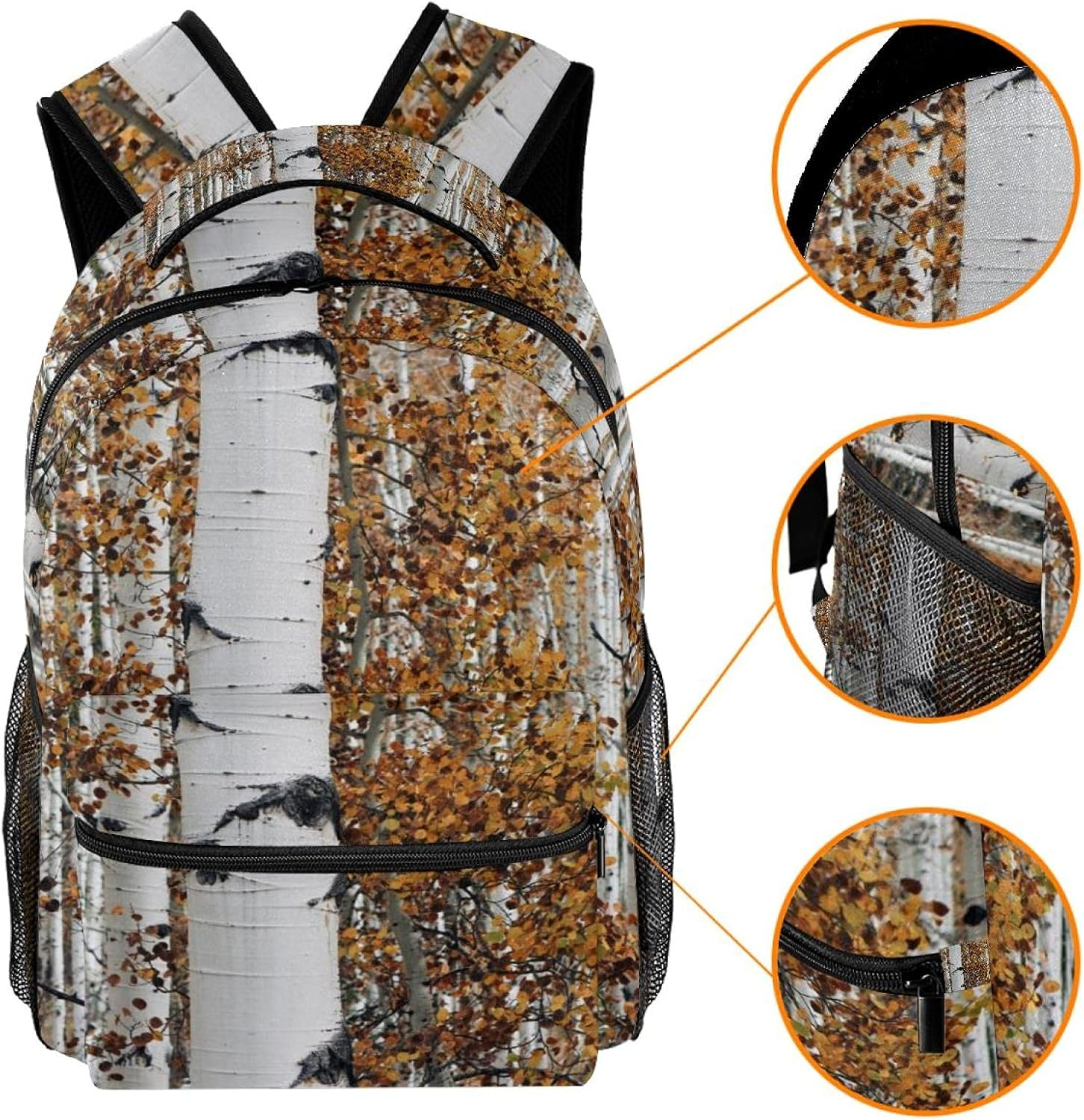 Aspen Tree Forest Nature Autumn Backpack Students Shoulder Bags Travel Bag College School Tote Backpacks image number 4