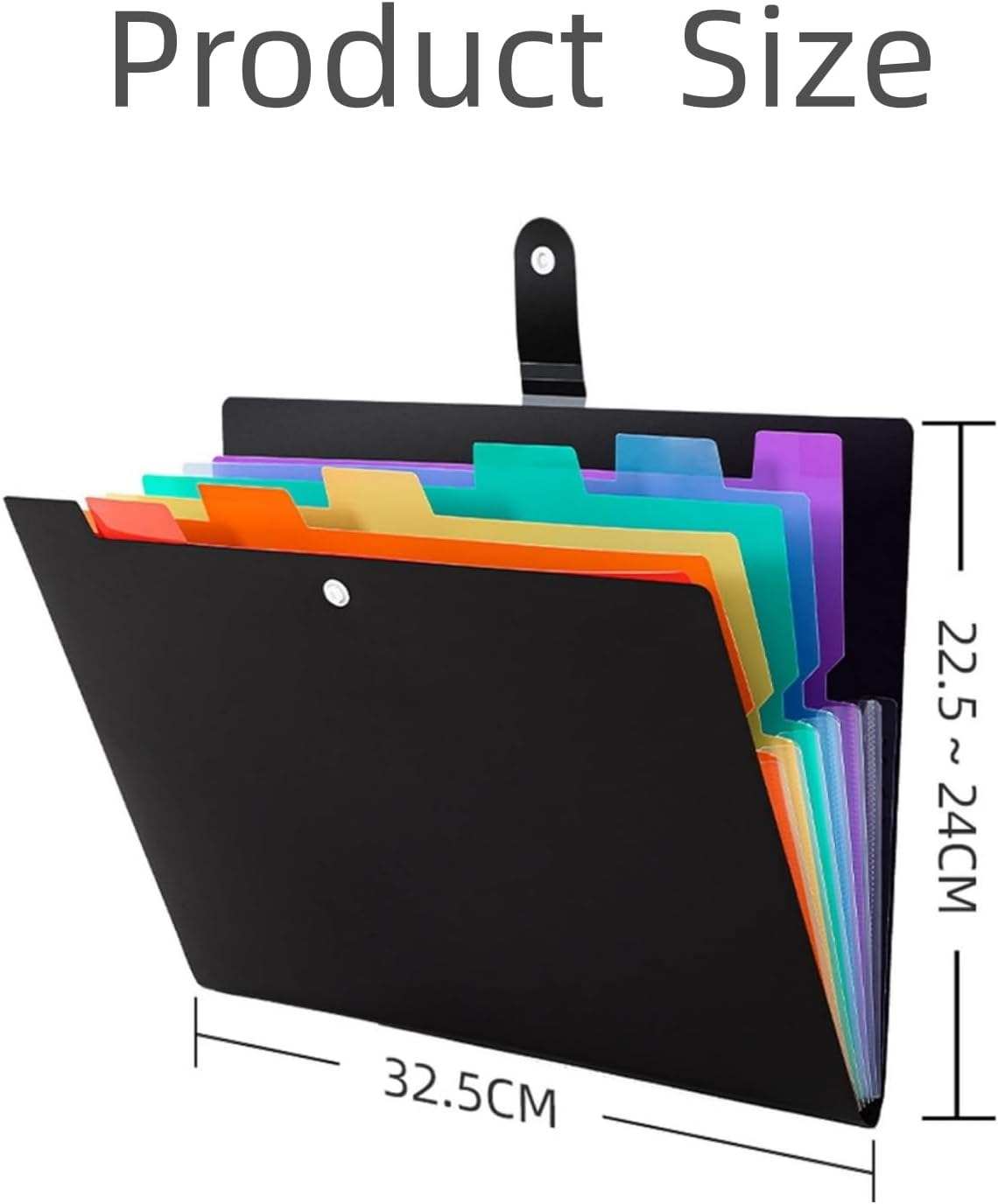 2 Pcs Colorful 7 Pockets Expanding File Folder with Tabs for A4 Paper Size, Plastic Accordion Filing Folder Organizer with Sticker Tabs, Ideal for in School, Home, and Office image number 1