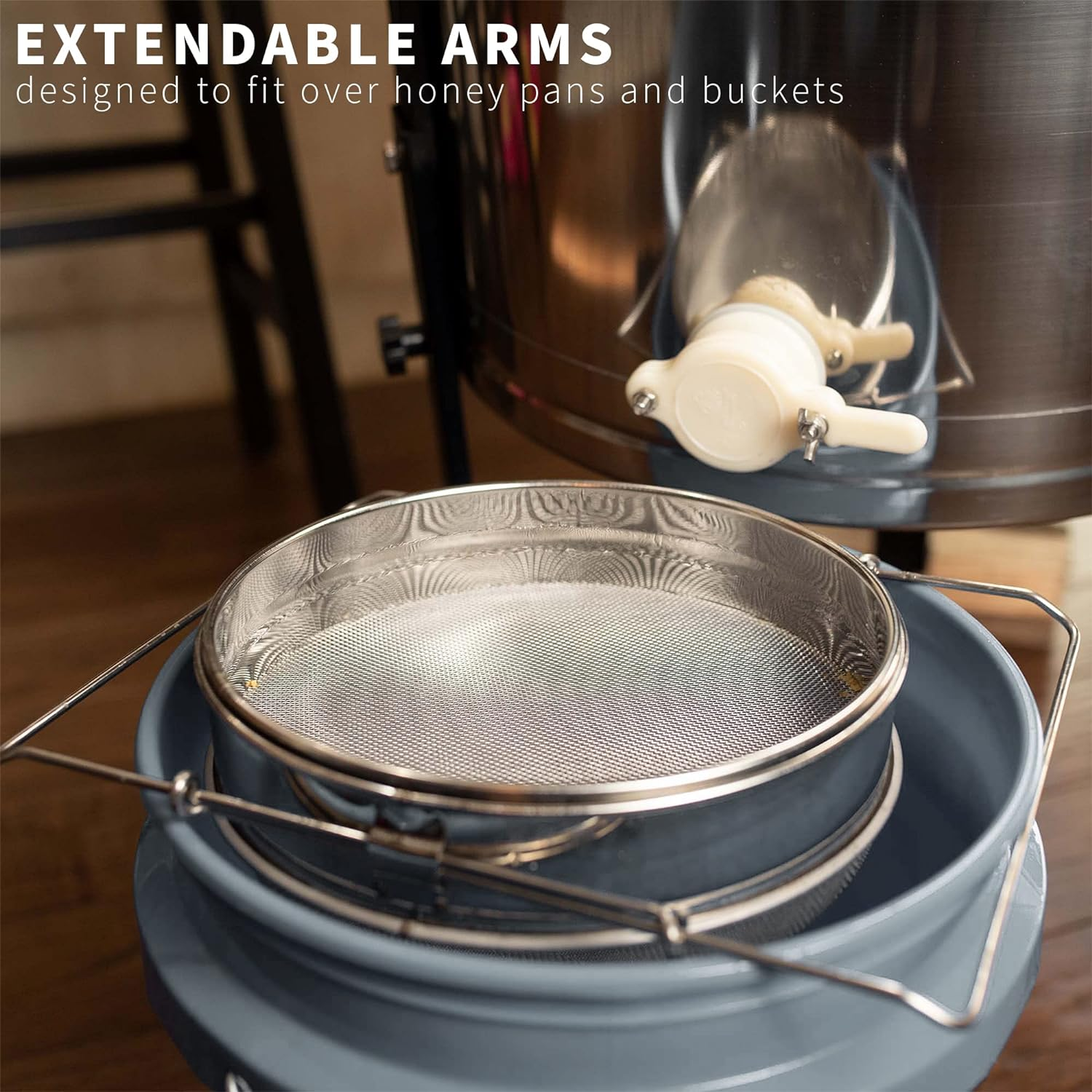 VIVO Stainless Steel Honey Strainer Double Sieve, Bee Keeping Equipment Filter (Bee-V101H)