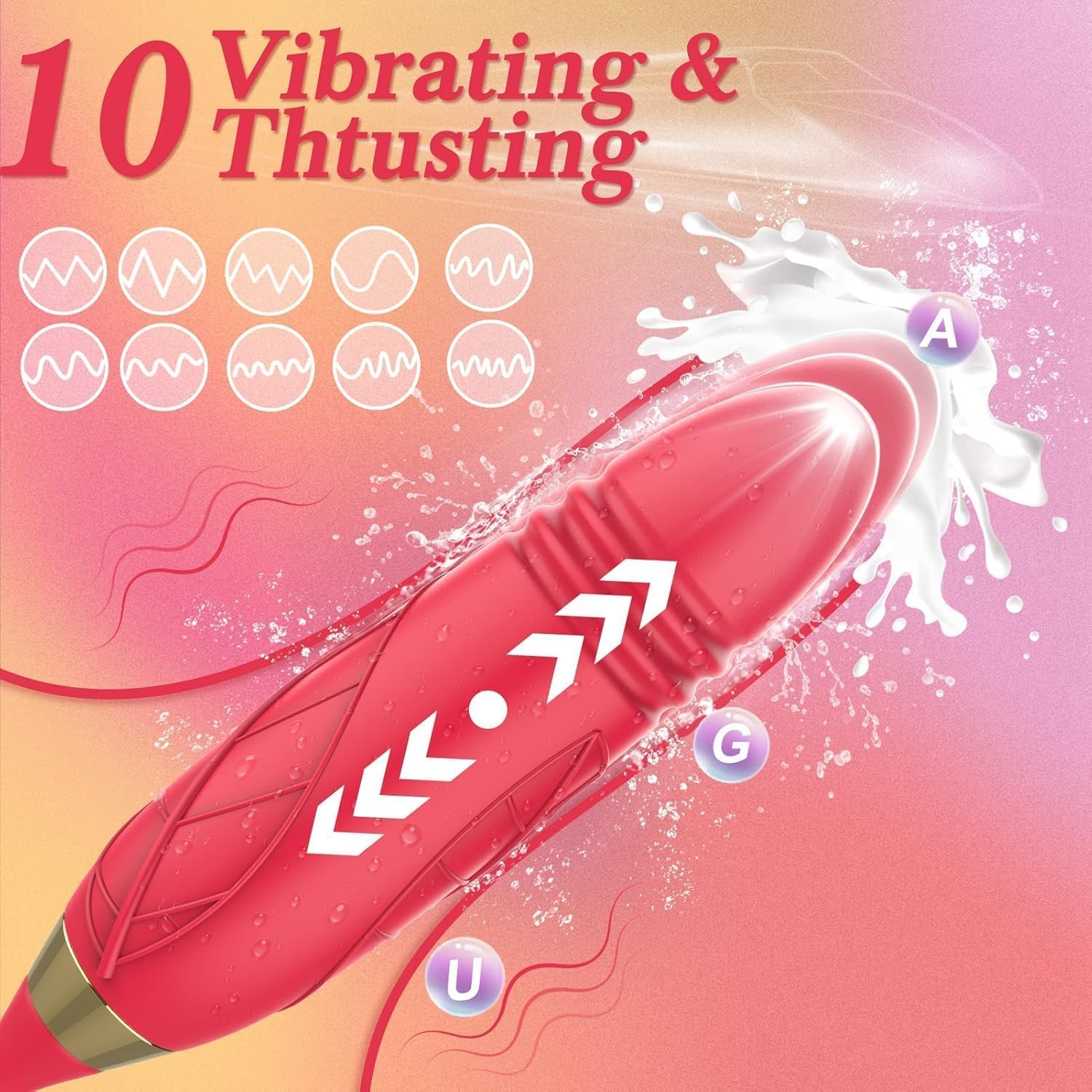 Vibrator Adult Sex Toys for Women - Riotor 2IN1 Flapping Vibrator Rose Sucking Toy, 9 Tappling & Sucking Portable Toys, Anal G Spot Clitoral Nipple Stimulator Vibrators, Adult Female Couples Sex Toys Games (Rose) image number 3