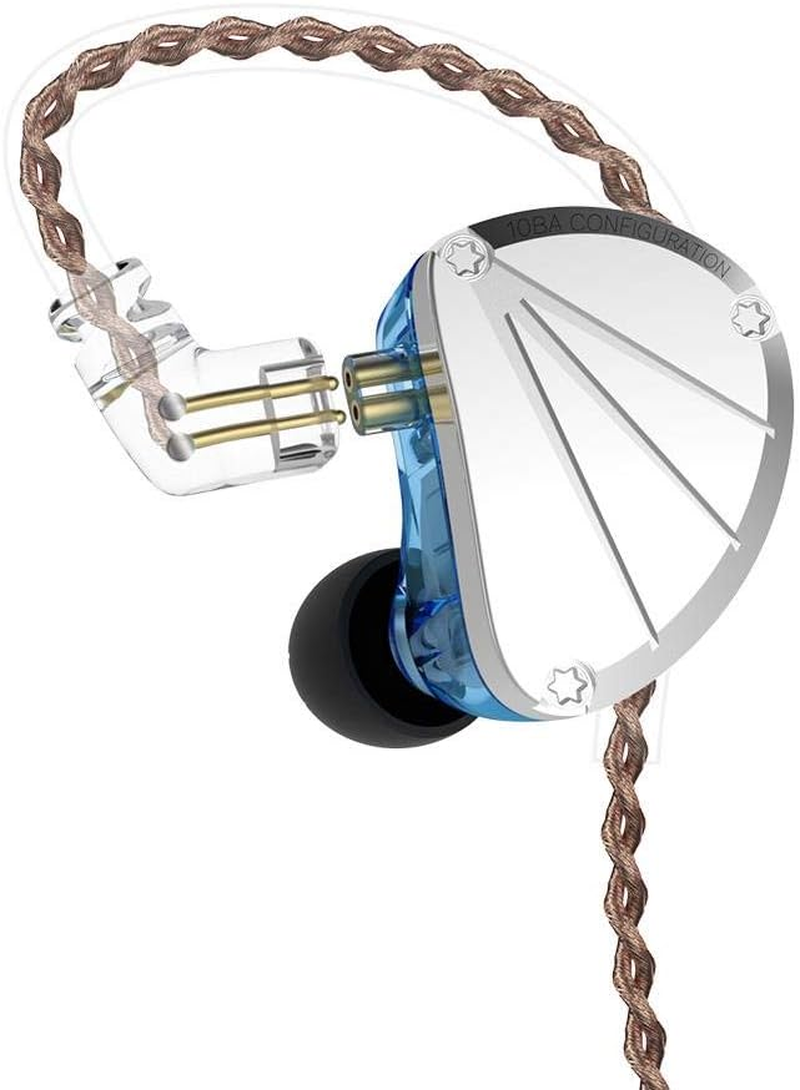 KBEAR KB10 In-Ear Monitors,Iem 5 Balanced Armature Driver Units per Side Earphone. Stereo Hifi Musician Headset,Sport Headphone with Detachable 0.75MM 2 Pin Cable image number 5