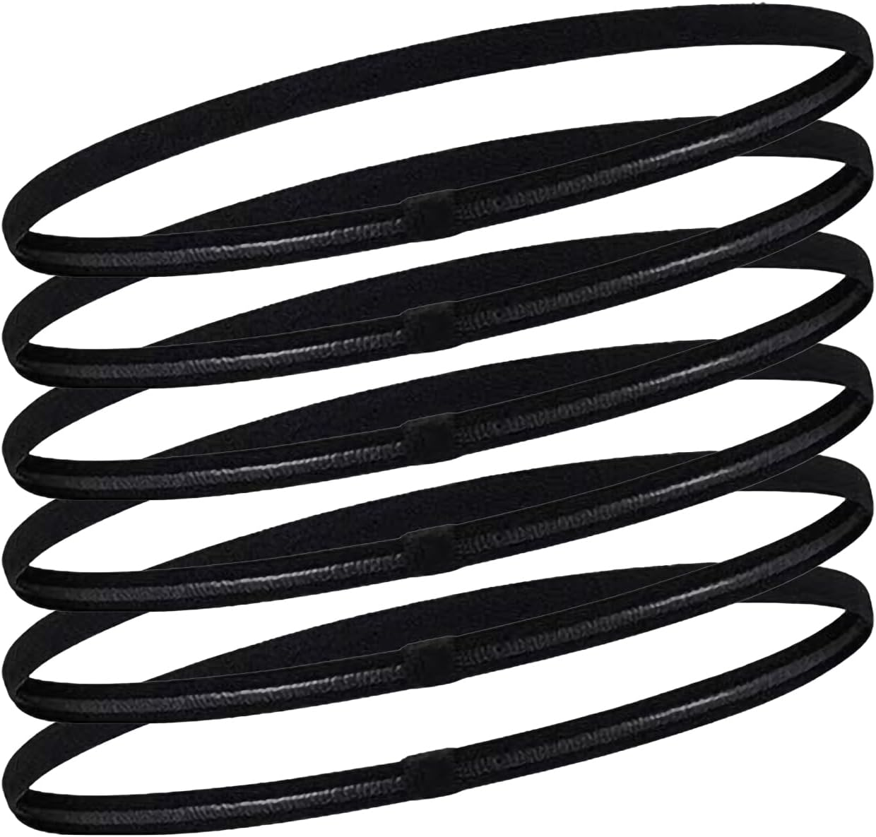 Luzcauwy 6 Pieces Thin Non-Slip Elastic Sport Headbands, Hair Bands Silicone Grip Exercise Hair Sweatbands for Men Women Football Basketball Soccer Tennis Yoga Outdoor, Hair Band Headbands for Women