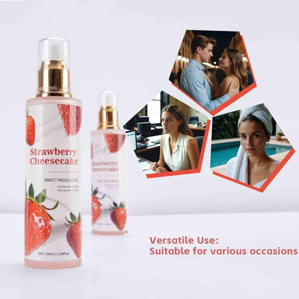 3PCS Strawberry Perfume Spray Refresh Natural Moisturizing Care Body Fragrance Strawberry Flavor Vitality Charm Perfume image number 5