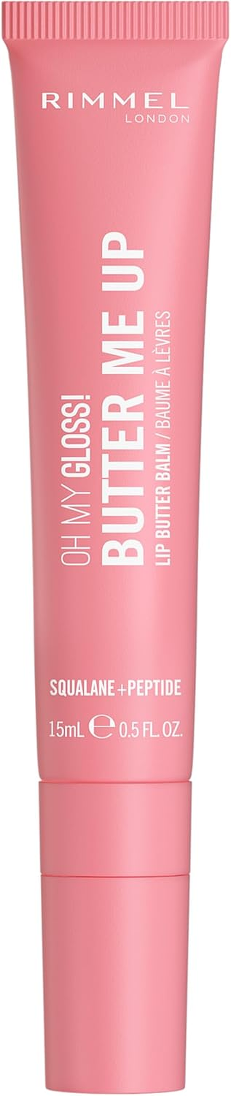 Rimmel London Oh My Gloss Butter Me up Lip Butter Balm 003 Bubble Gum, Hydrating Lip Balm, Tinted Lip Balm, Lip Care, Hydration, Nourishing, Squalene, 15Ml (0.53Oz)