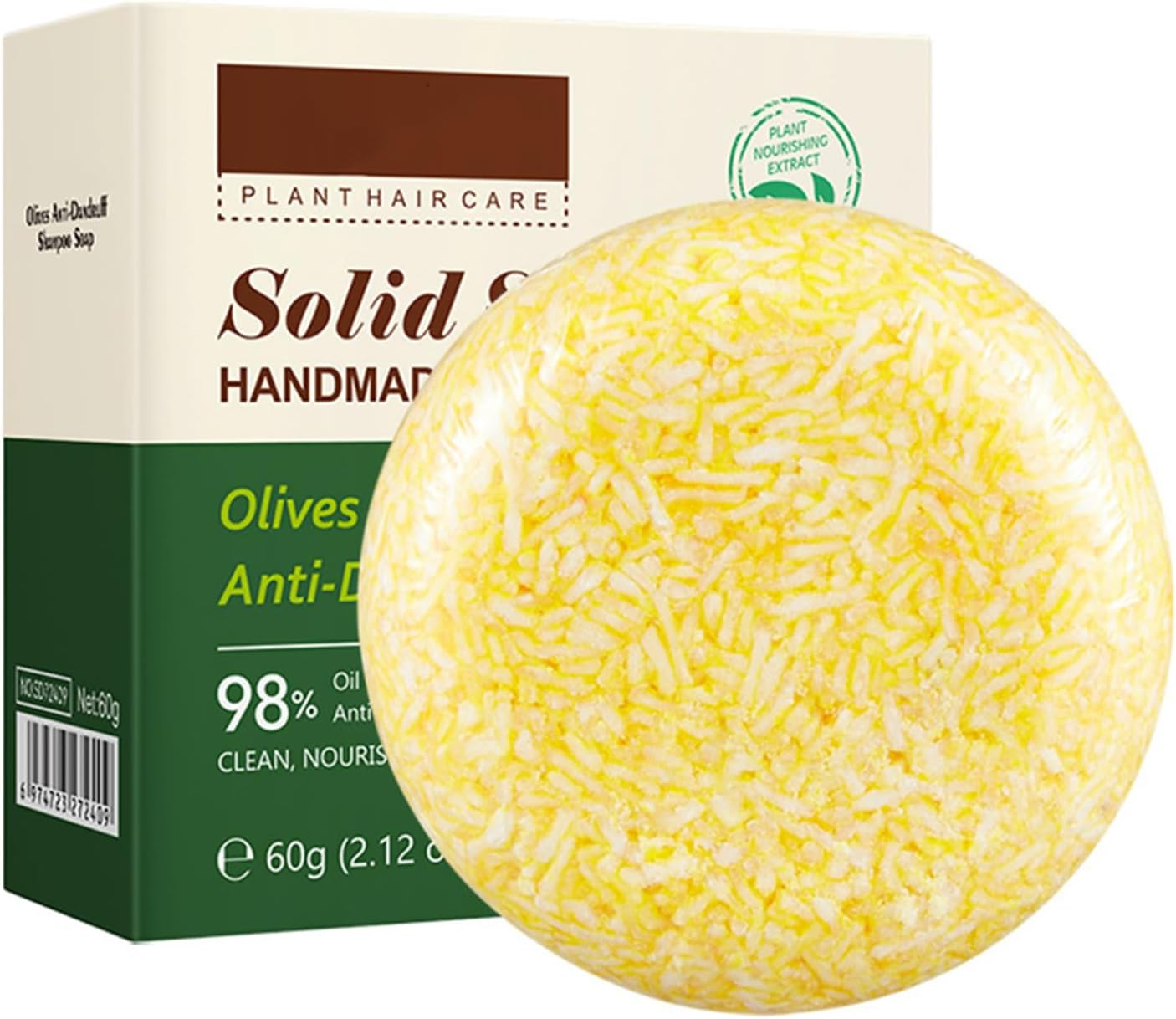 Hedmy Gentle Shampoo Bar for Dry Hair & Sensitive Scalp, Soothing Plant-Based Moisturizing Cleanse, Hypoallergenic Olive One Size - Coconut image number 2