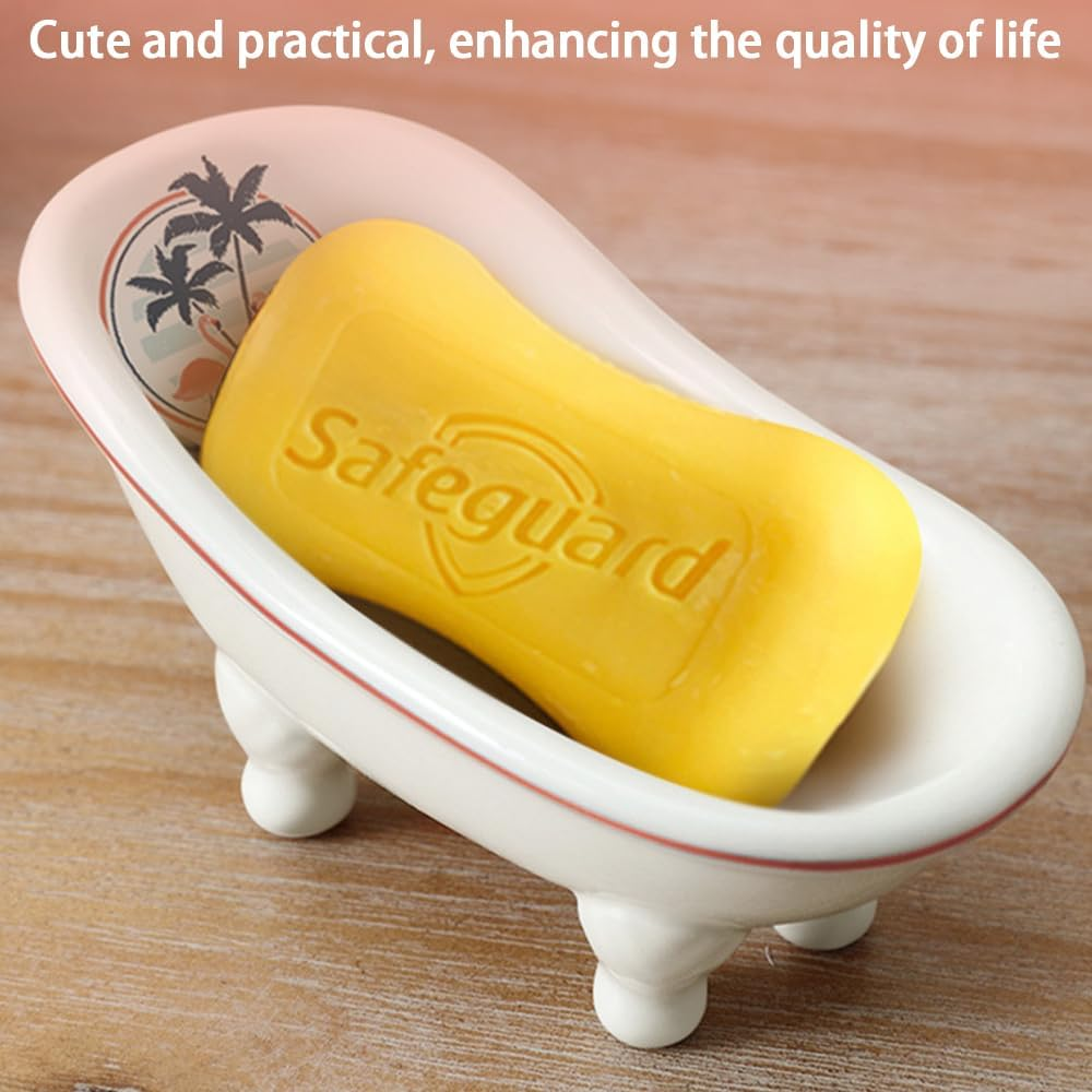 Ceramic Bathtub Soap Dish,Soap Carrier,Drain Soap Box,Vintage Decorative Soap Dish,Bathtub Shape Soap Holder,For Bathroom,Hotel,Kitchen,Home Decor