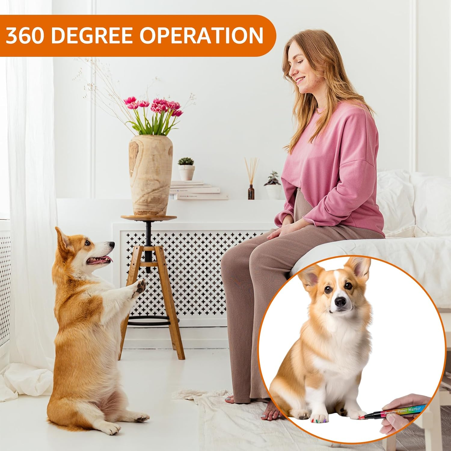 24Pcs Dog Nail Polish Pens Reusable Acrylic Dog Nail Polish Pens Fast Dry Dog Safe Nail Polish Set 24 Colors Odorless Dog Nail Paint Markers Set Pet Grooming Kit for Dogs Cats Puppy