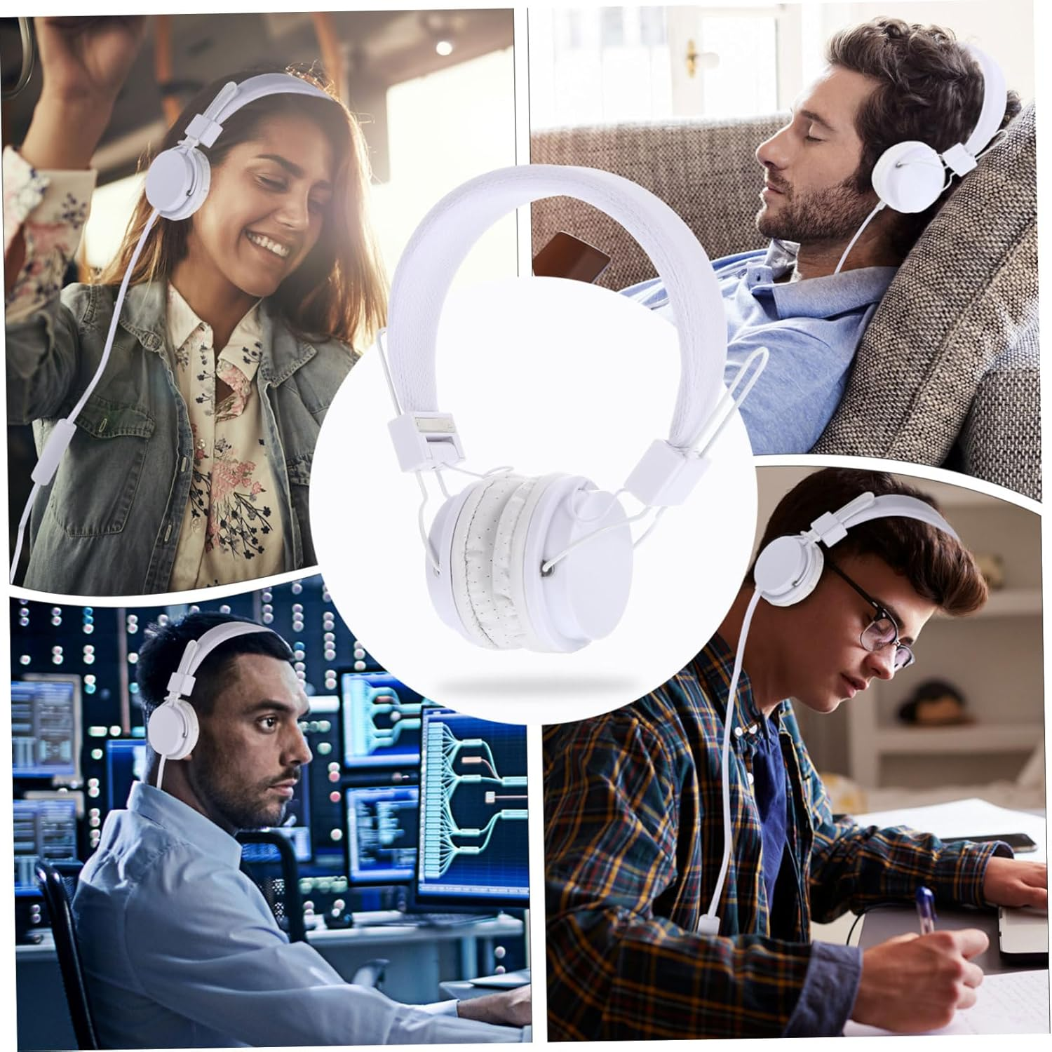 HONMEET Wired Over-Ear Game Headset Inline Control for Computer Gaming, White Wired Gaming Earphone Suitable for Gamers and Online Communication image number 6