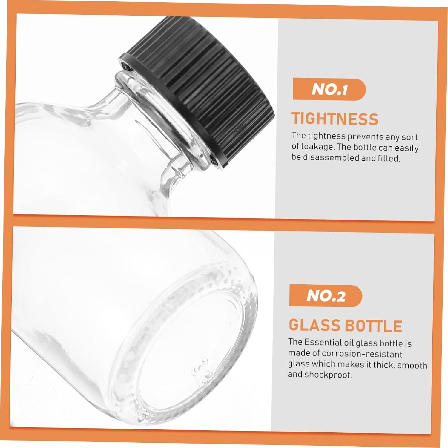 Ciieeo 15Pcs Small Essential Oil Bottles Medicinal Liquid Perfume Sample Bottles Glass Vials for Essential Oil Makeup and Skincare Products image number 6