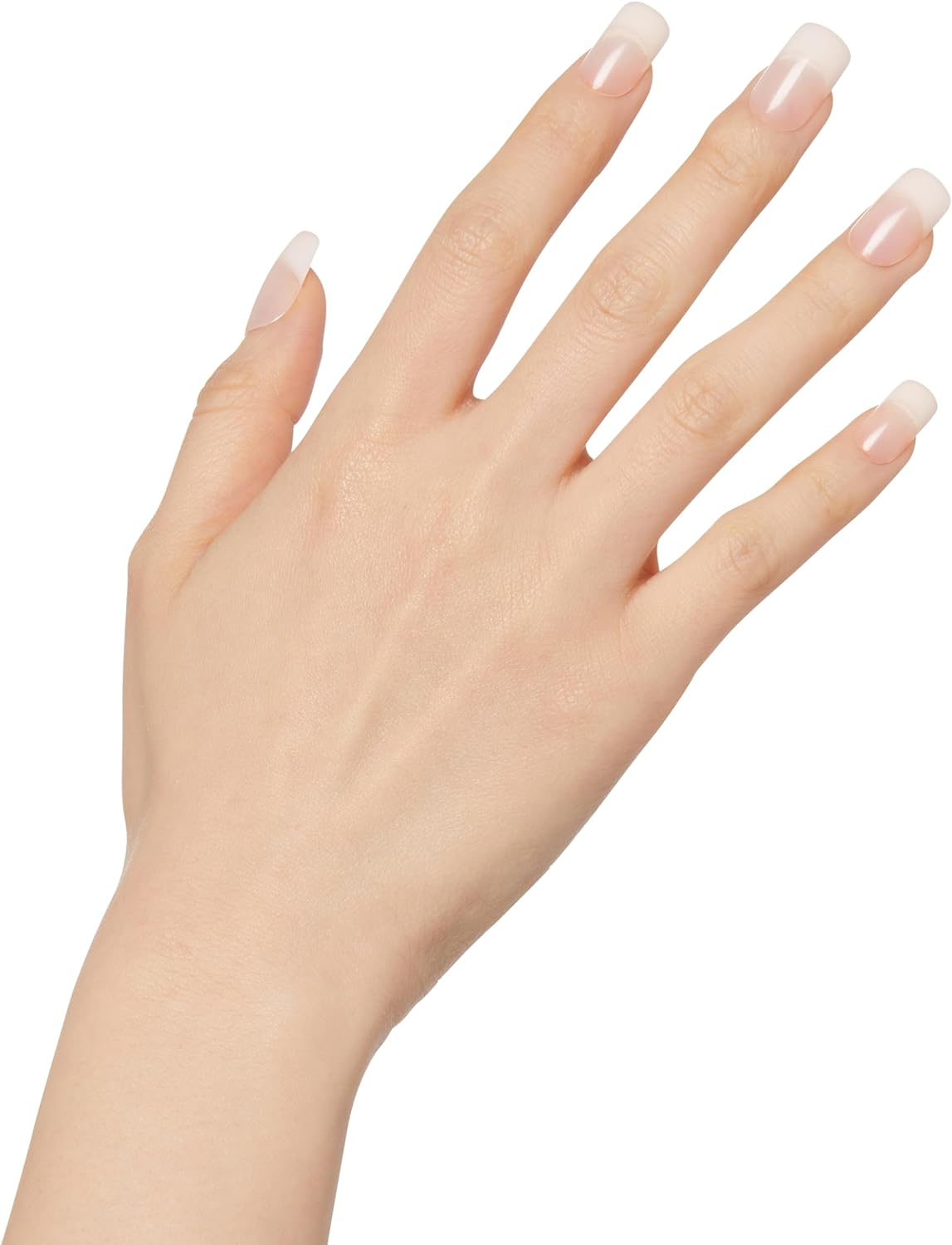 KISS Salon Acrylic Press on Nails, Nail Glue Included, 'Cashmere', French, Medium Size, Squoval Shape, Includes 28 Nails, 2G Glue, 1 Manicure Stick, 1 Mini File image number 1