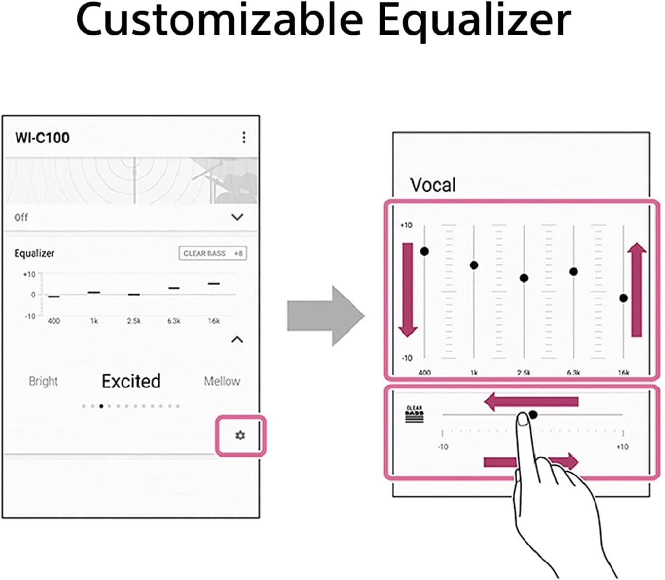 Sony WI-C100 Wireless In-Ear Headphones - up to 25 Hours of Battery Life - Water Resistant - Built-In Mic for Phone Calls - Voice Assistant Compatible - Reliable Bluetooth&reg; Connection - Taupe image number 4