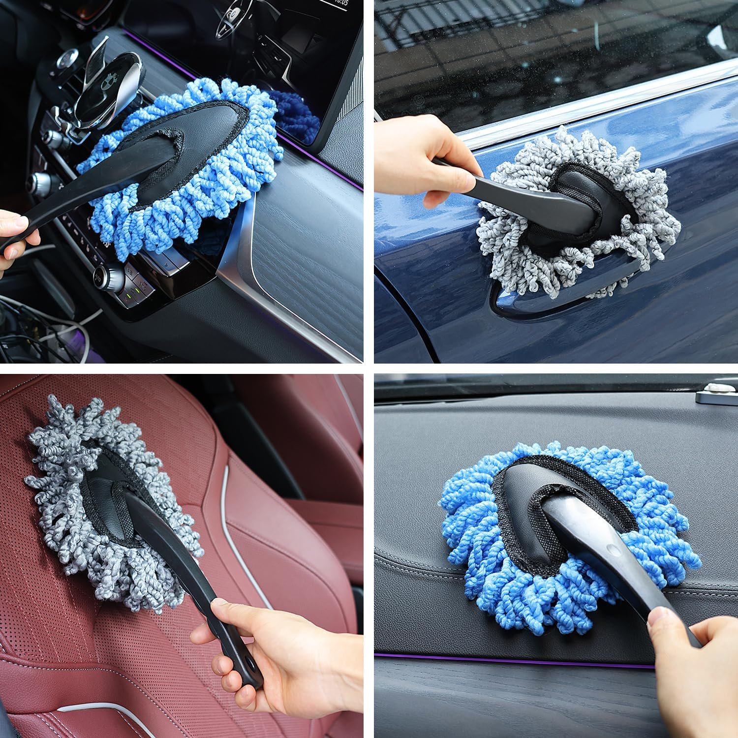 2 Pcs 11" Super Soft Microfiber Duster Brush, Car Dash Cleaner, Cleaning Brush, Dusting Tool, Cleaning Tools for Car Cleaning, Home Kitchen, Computer
