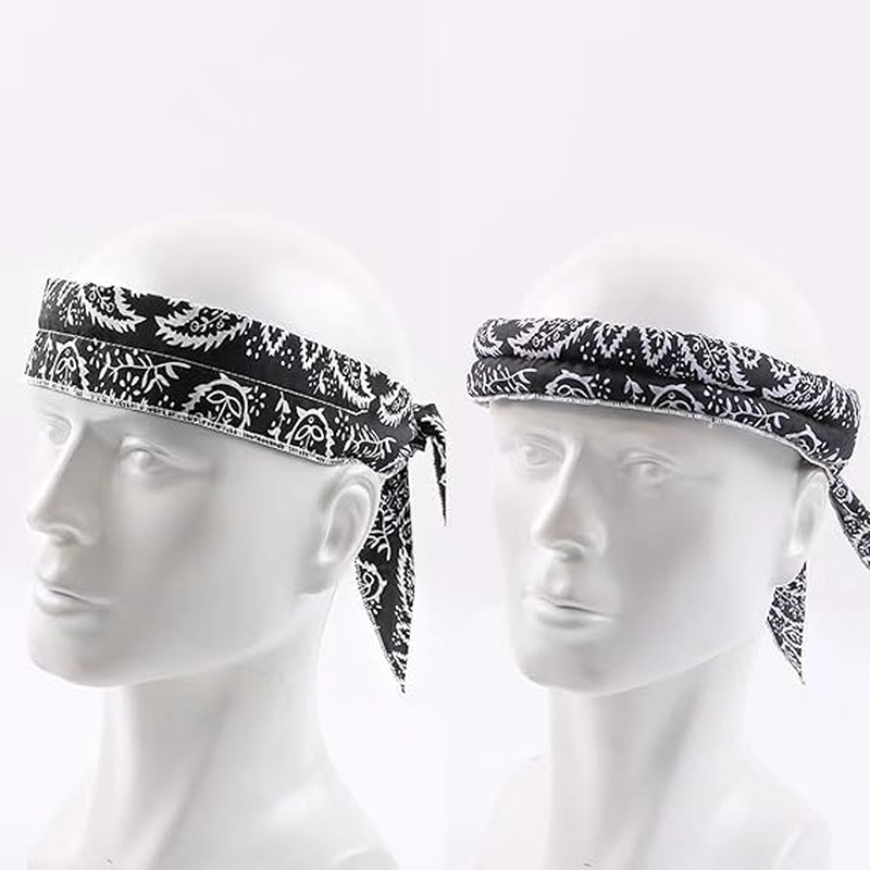 Neck Wrap Headband 100X5Cm Cooling Bandana for Neck Cooling Bandana Scarf Cold Towel Printed Soaked Tie around Neck - Blue image number 2
