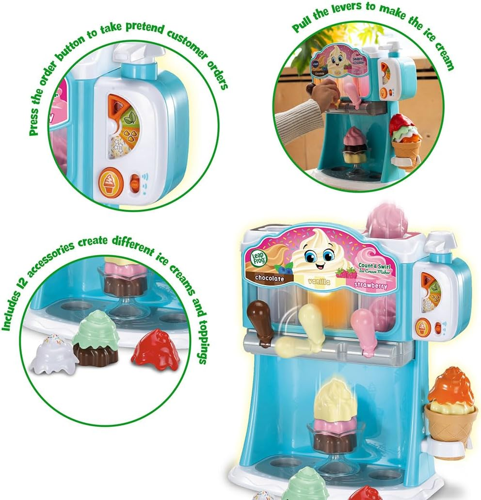 Leapfrog Count and Swirl Ice Cream Maker - Ice Cream Maker, Role Play Toy - 619003 - Multicoloured image number 2