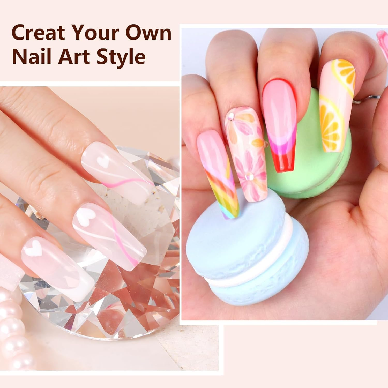 Homtop Kit with 6 Double Tip Brushes for Nail Art, Gel Polish, Eyeliner, Drawing and Detailing - Professional Design Pen Set image number 2