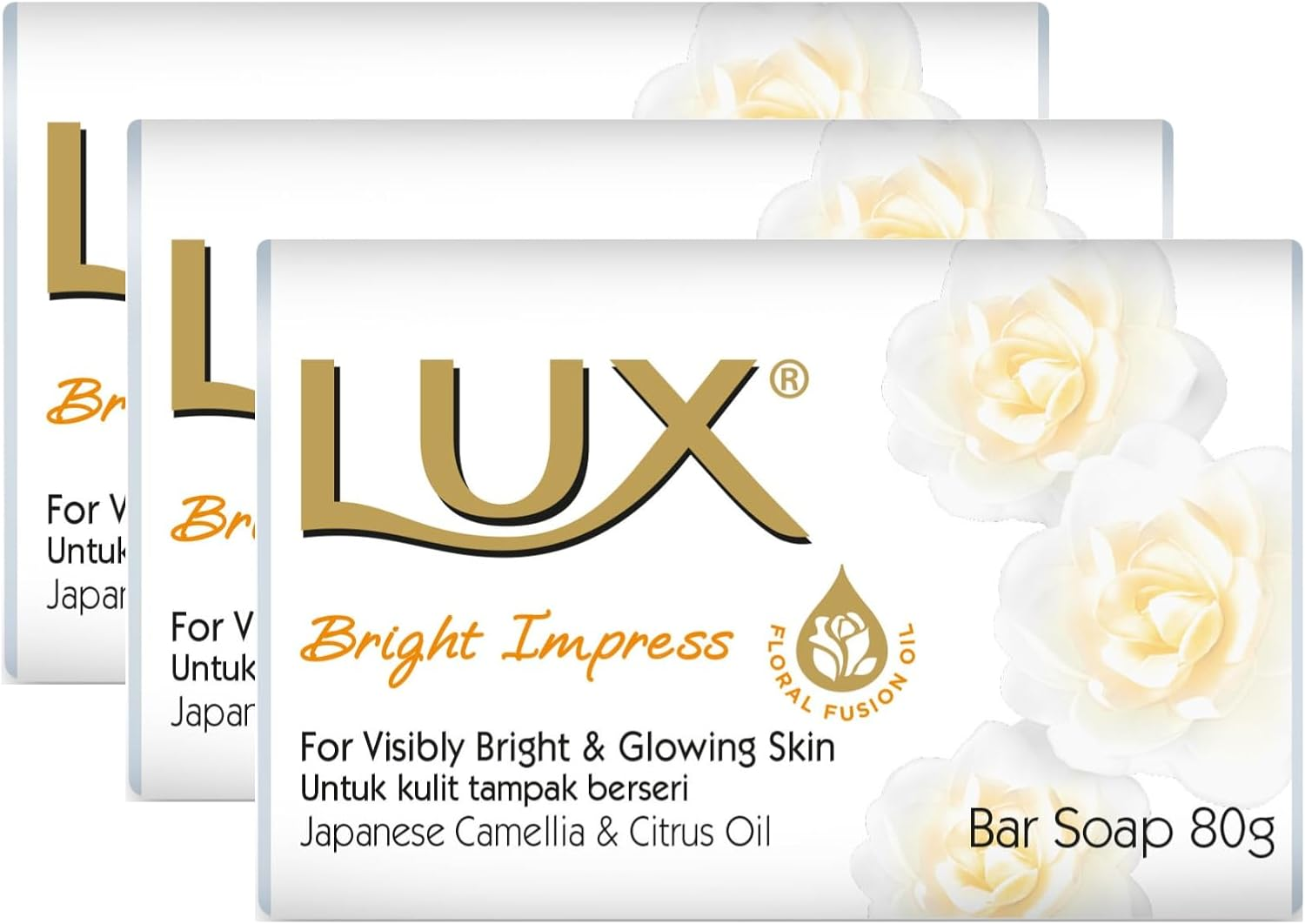 LUX SOAP BARS BRIGHT IMPRESS 80G X 3 Pack