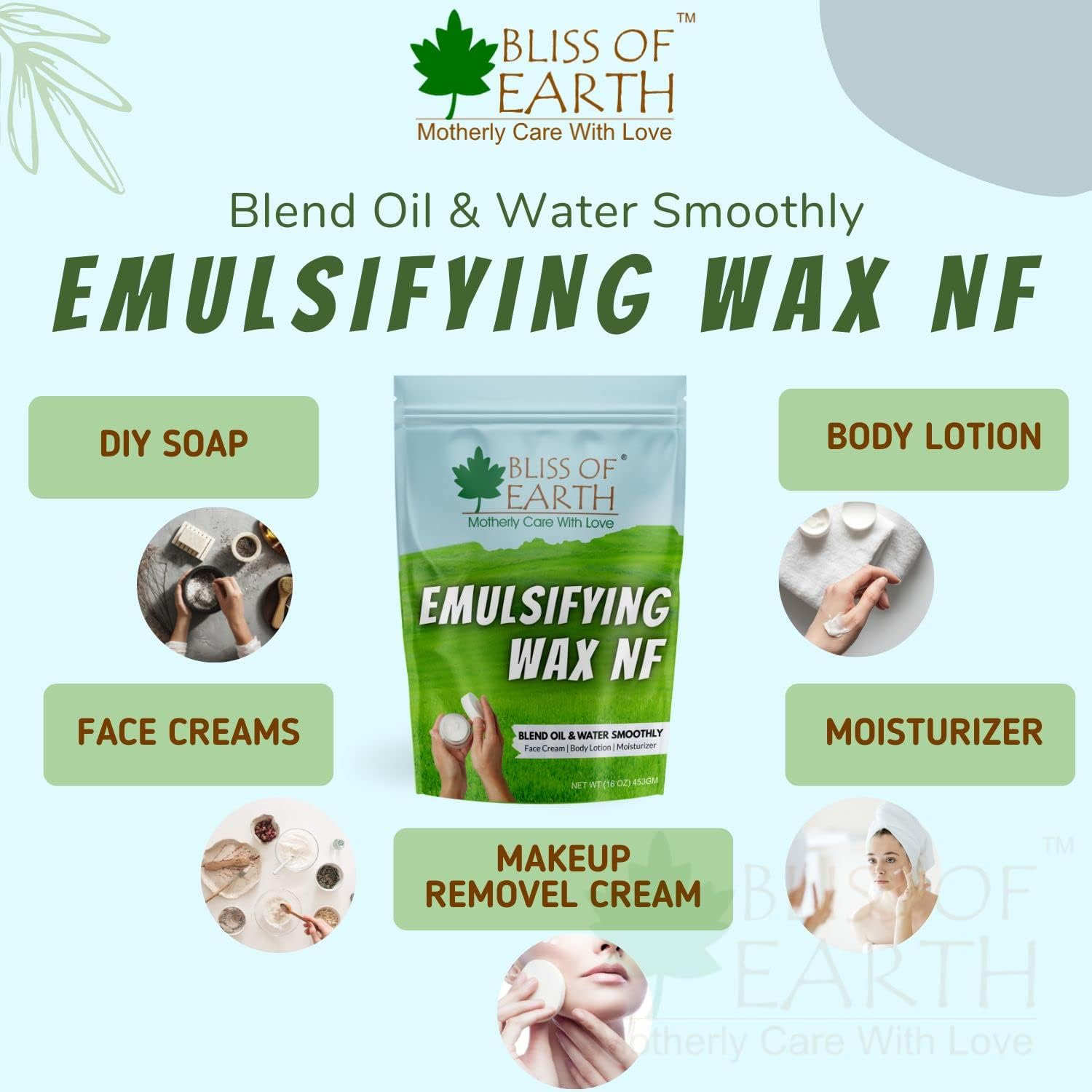 Bliss of Earth Emulsifying Wax NF Cosmetic Grade Wax Best for Thickening Soap, Lotion, Body Moisturizer & DIY Products 113Gm image number 3